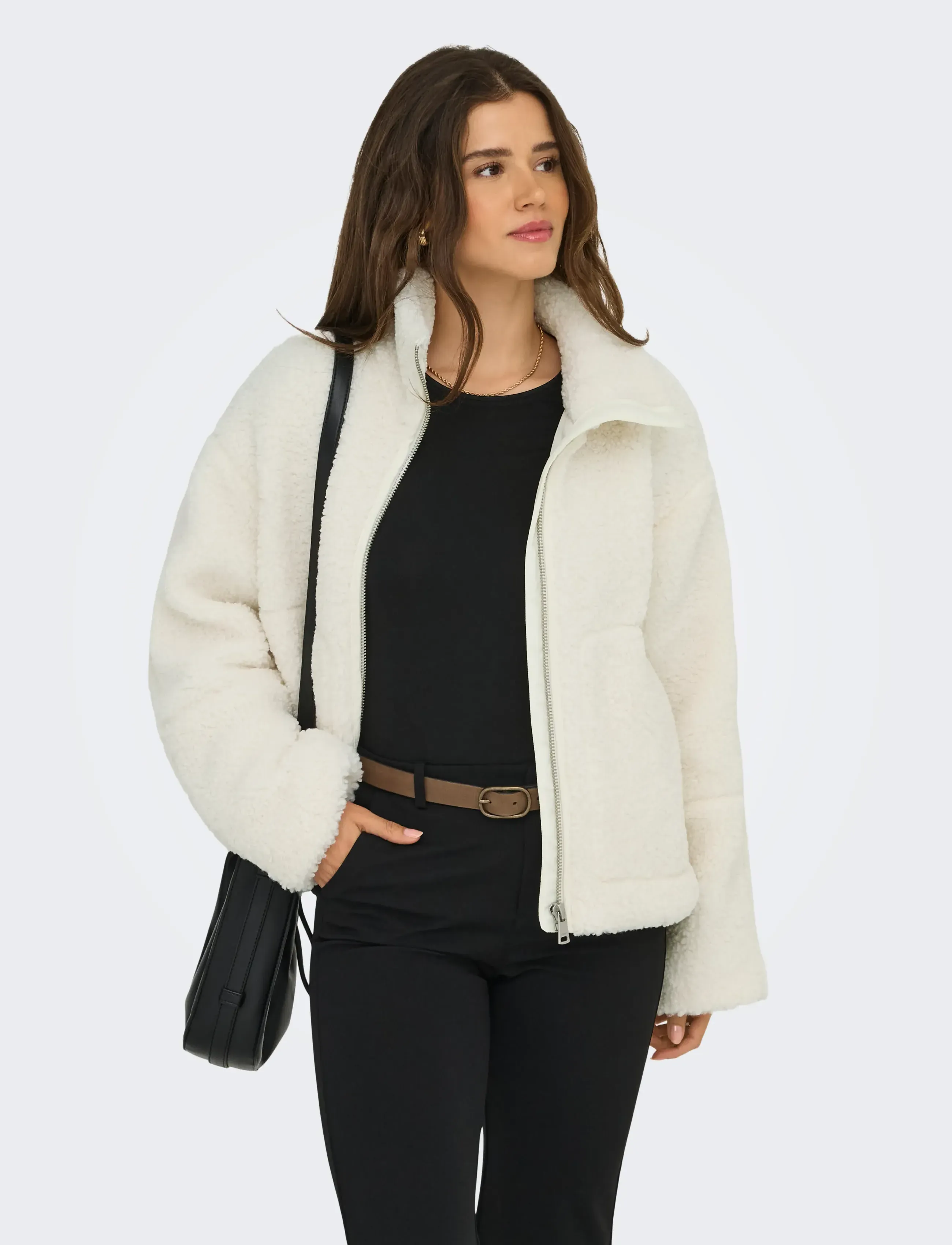 ONLY Onlaspen Teddy Jacket Otw, Kvinder, Teddyjakke, Cream, Str: M