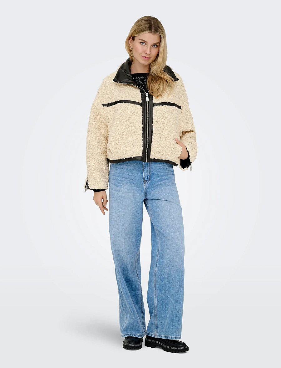 ONLY - ONLPATTI LIFE TEDDY SHORT JACKET CC OTW - kevättakit - birch - 4