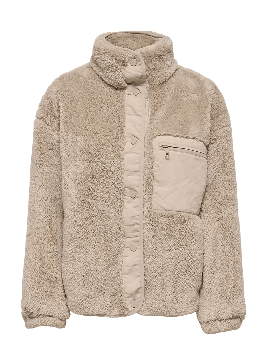 ONLY - ONLCONTACT OVERSIZED CC OTW - mākslīgā kažokāda - humus - 1