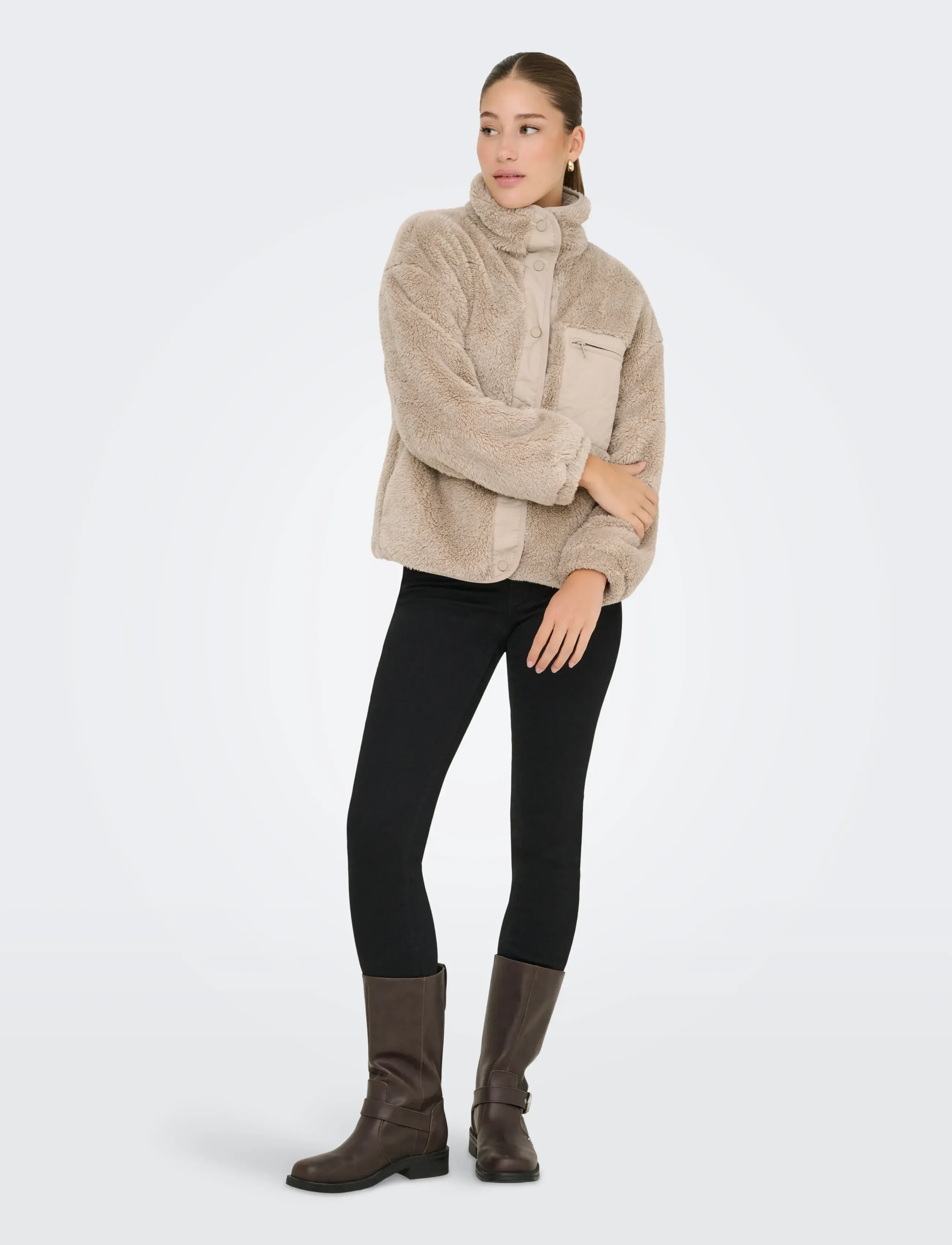 ONLY - ONLCONTACT OVERSIZED CC OTW - fuskpäls - humus - 5