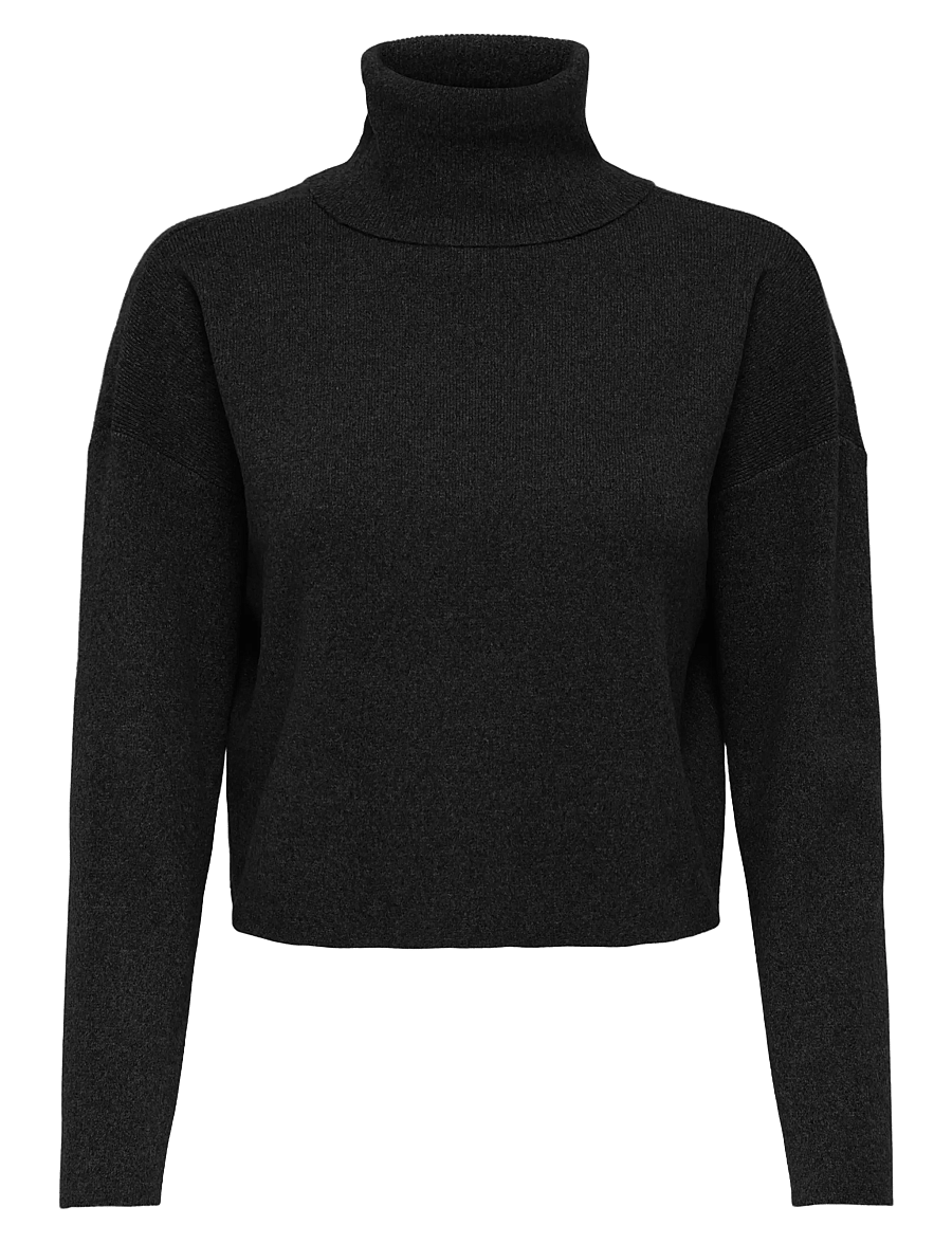 ONLY - ONLAMA LIFE LS RIB ROLLNECK CC KNT - rullekraver - black - 1