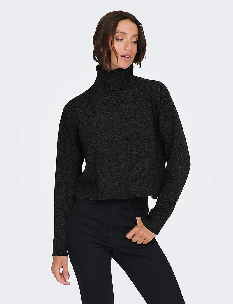 ONLY - ONLAMA LIFE LS RIB ROLLNECK CC KNT - polotröjor - black - 0