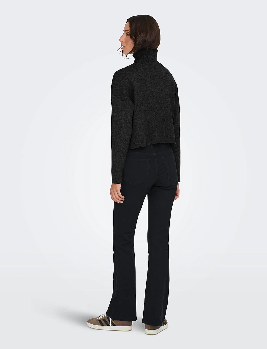 ONLY - ONLAMA LIFE LS RIB ROLLNECK CC KNT - rullekraver - black - 3