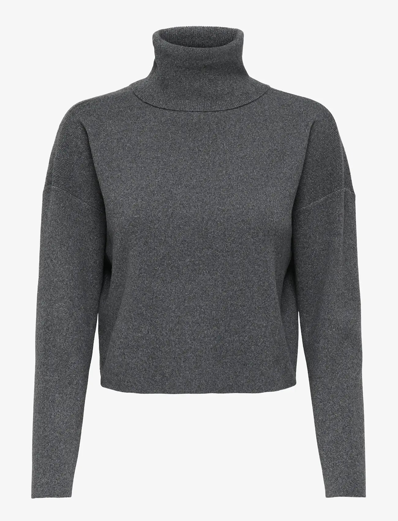 ONLY - ONLAMA LIFE LS RIB ROLLNECK CC KNT - rullekraver - medium grey melange - 1