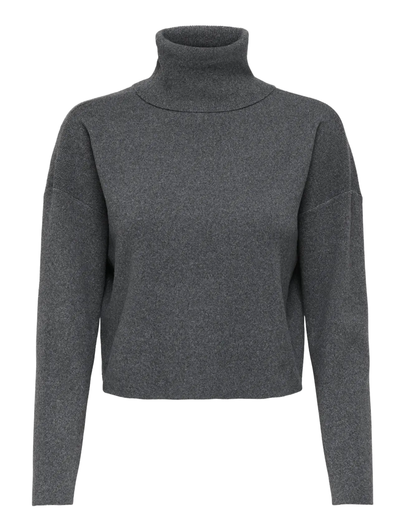 ONLAMA LIFE LS RIB ROLLNECK CC KNT - MEDIUM GREY MELANGE