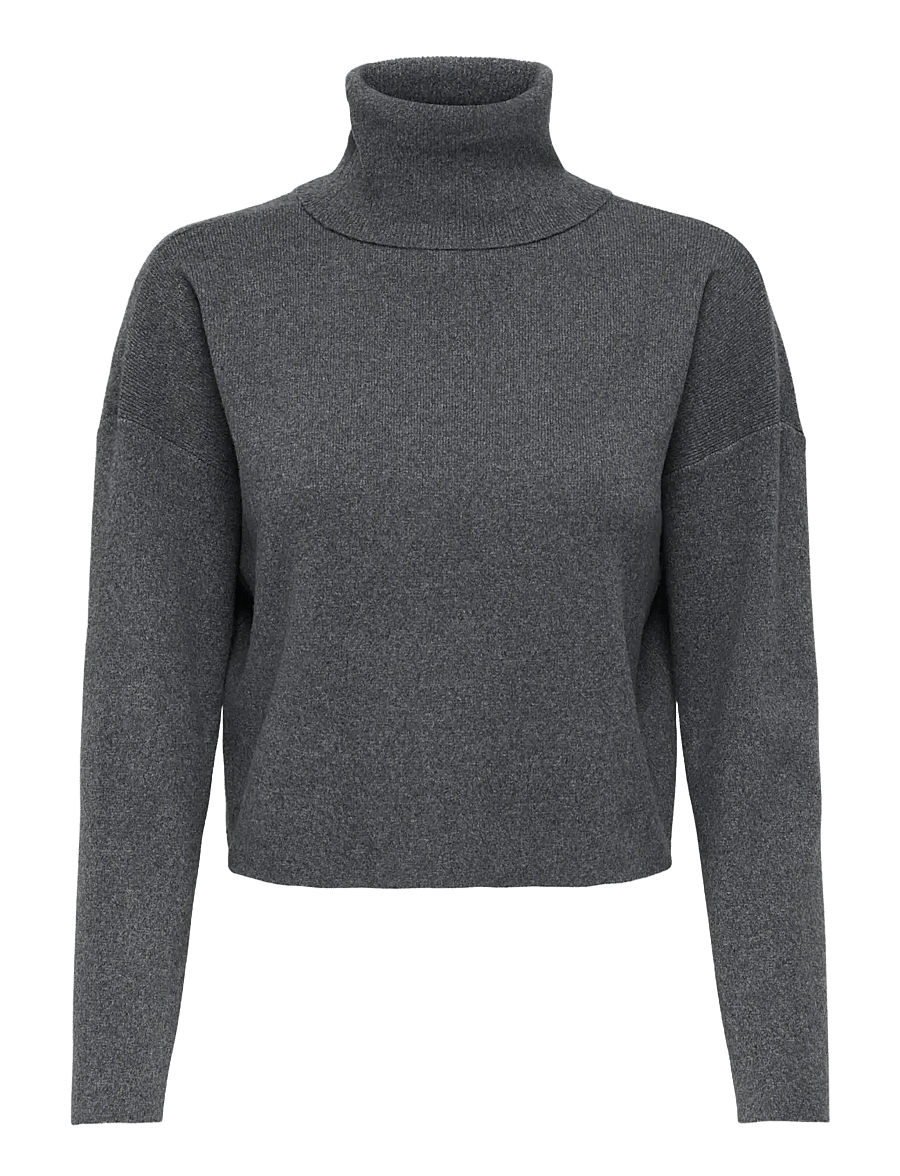 ONLY - ONLAMA LIFE LS RIB ROLLNECK CC KNT - rullekraver - medium grey melange - 1