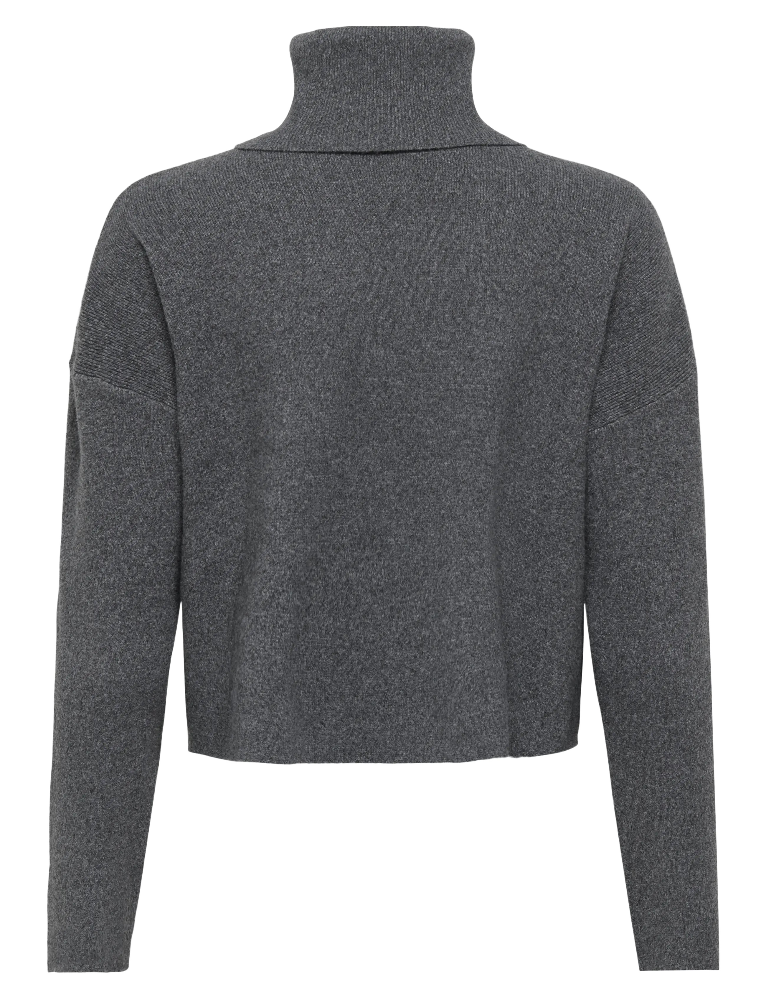 ONLY - ONLAMA LIFE LS RIB ROLLNECK CC KNT - turtlenecks - medium grey melange - 2