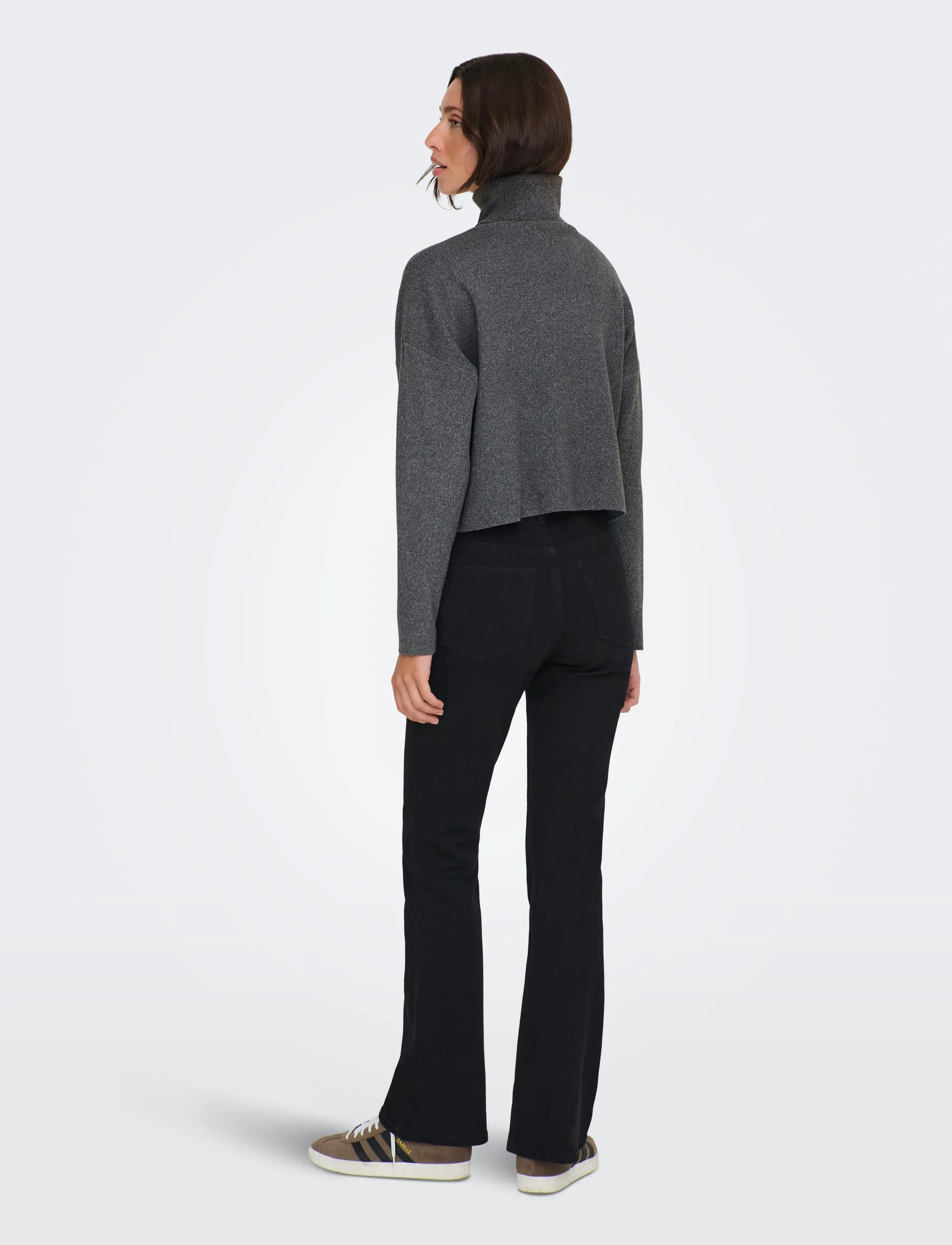 ONLY - ONLAMA LIFE LS RIB ROLLNECK CC KNT - turtlenecks - medium grey melange - 3