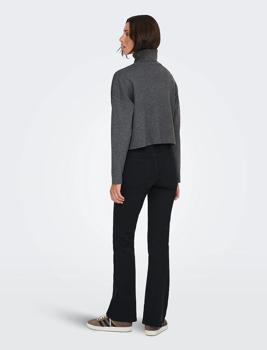 ONLY - ONLAMA LIFE LS RIB ROLLNECK CC KNT - rullekraver - medium grey melange - 3