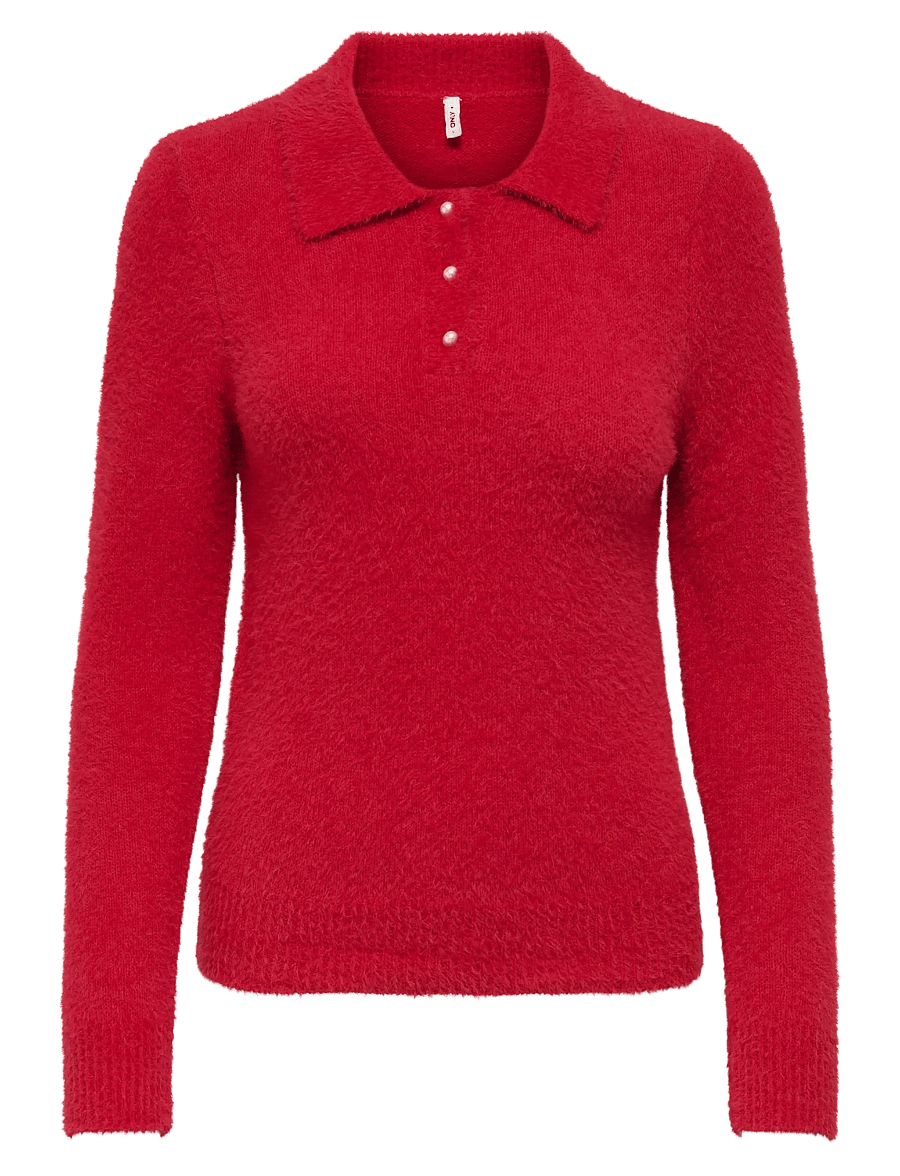 ONLY - ONLPETRA LS POLO BLING CC KNT - kampsunid - salsa - 0