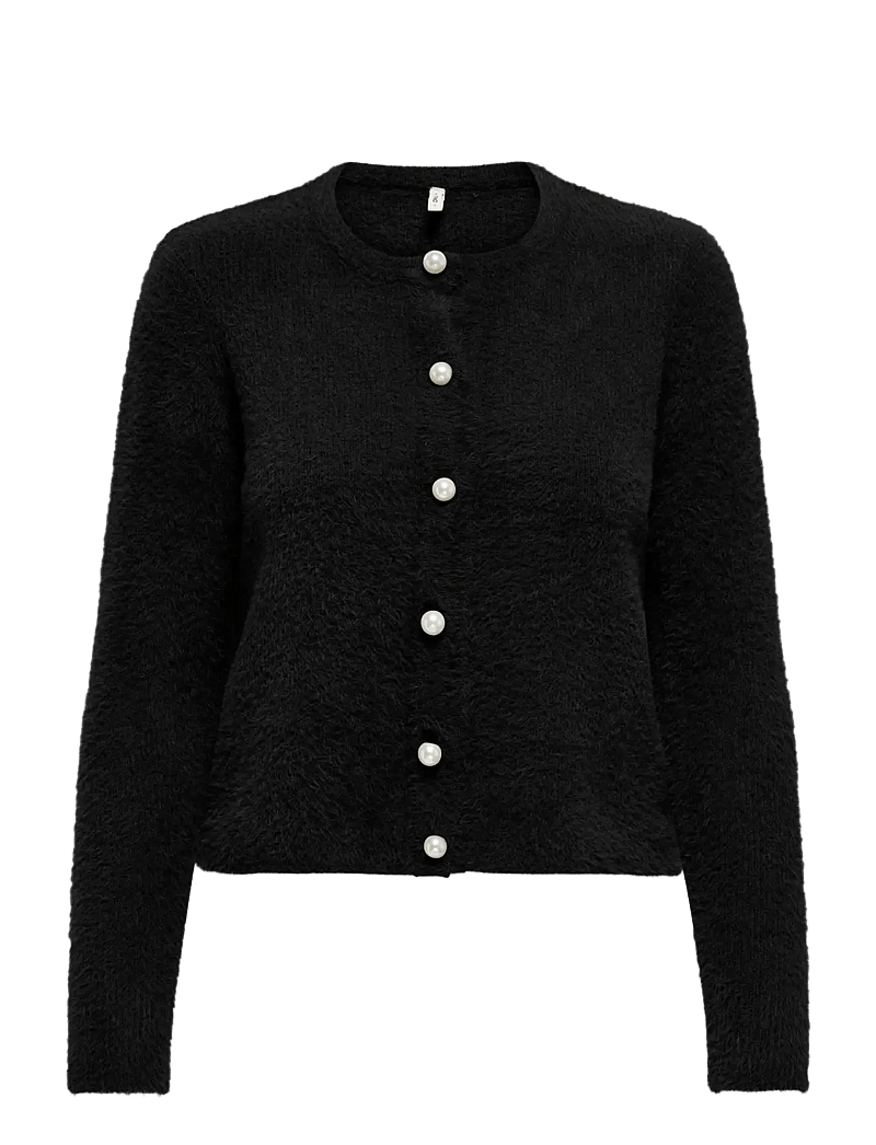 ONLY - ONLPETRA LS PEARL O-NECK CARDI CC KNT - cardigans - black - 1