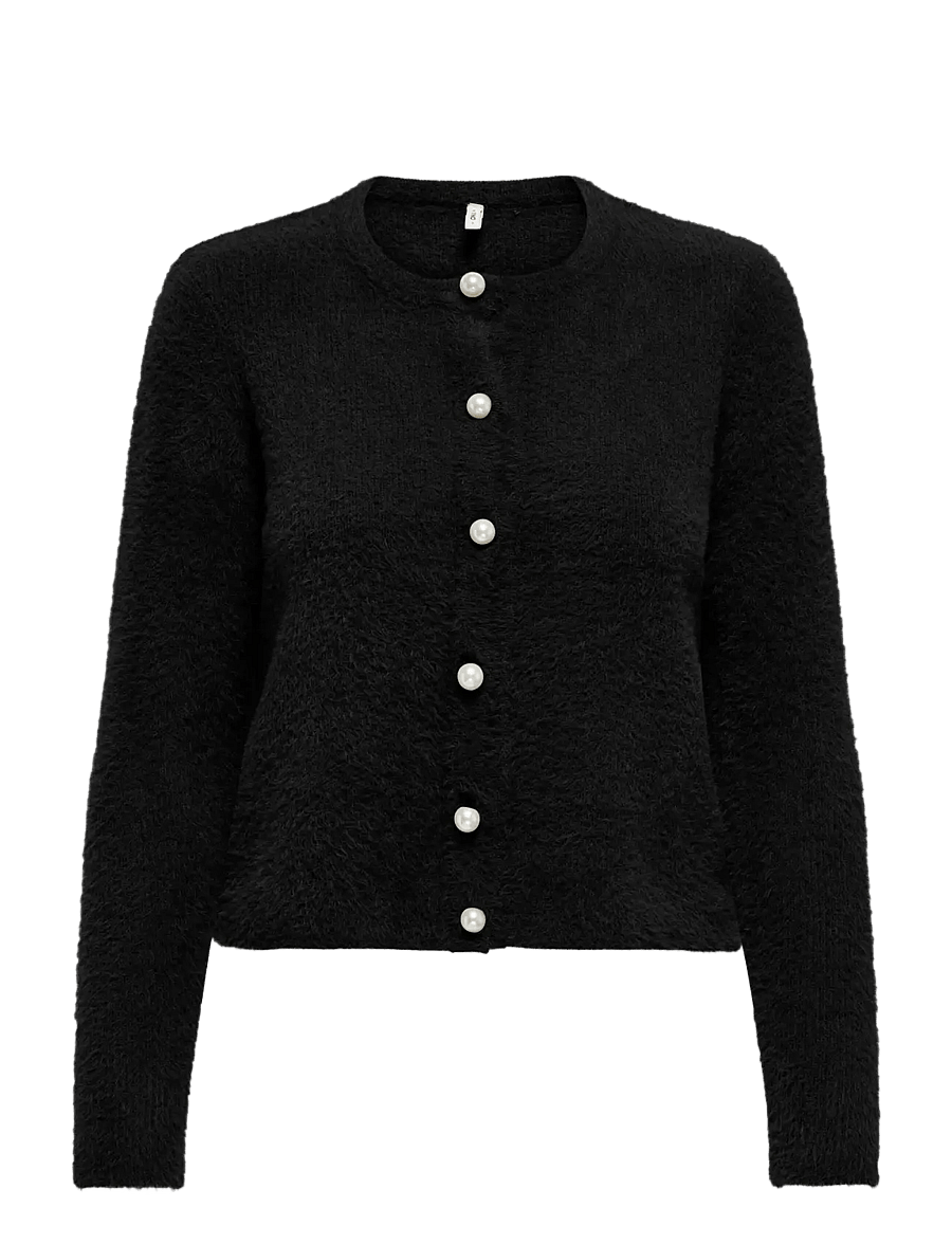 ONLY - ONLPETRA LS PEARL O-NECK CARDI CC KNT - kardiganai - black - 1