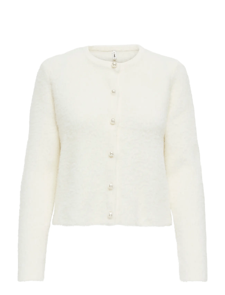 ONLY - ONLPETRA LS PEARL O-NECK CARDI CC KNT - gilets - cloud dancer - 1