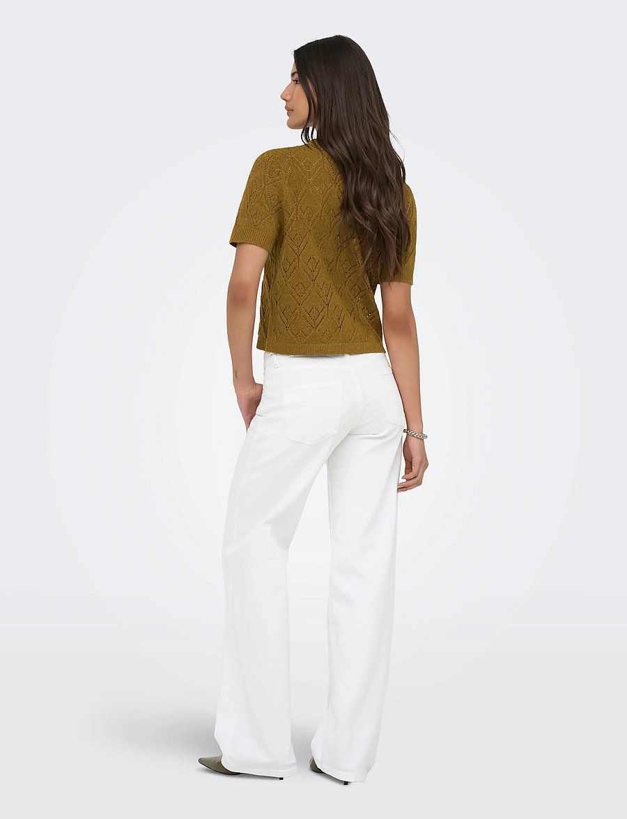 ONLY - ONLSUNNY S/S STRUCTURE PULLOVER KNT - kampsunid - breen - 3