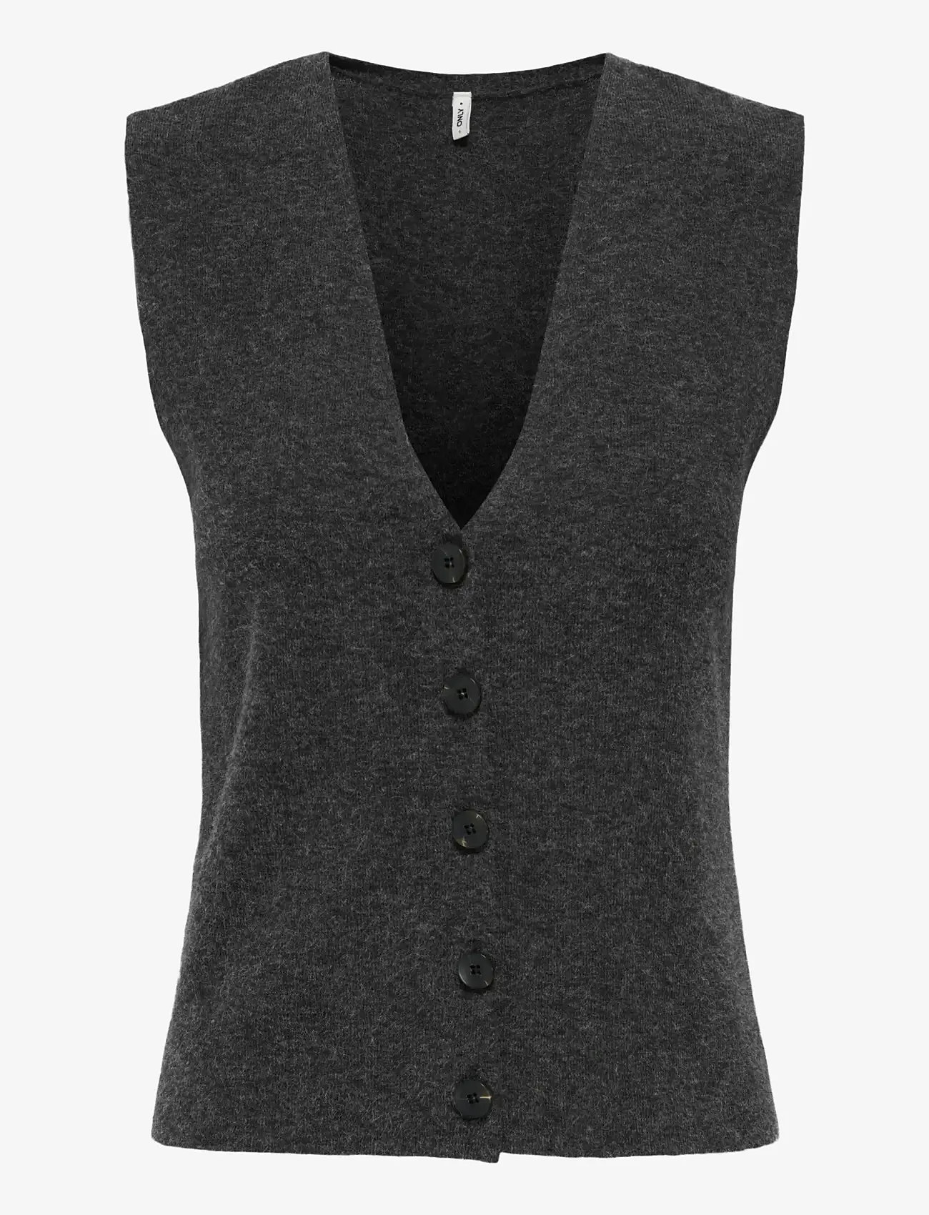 ONLY - ONLBILLIE SL VEST CC KNT - kootud vestid - dark grey melange - 1