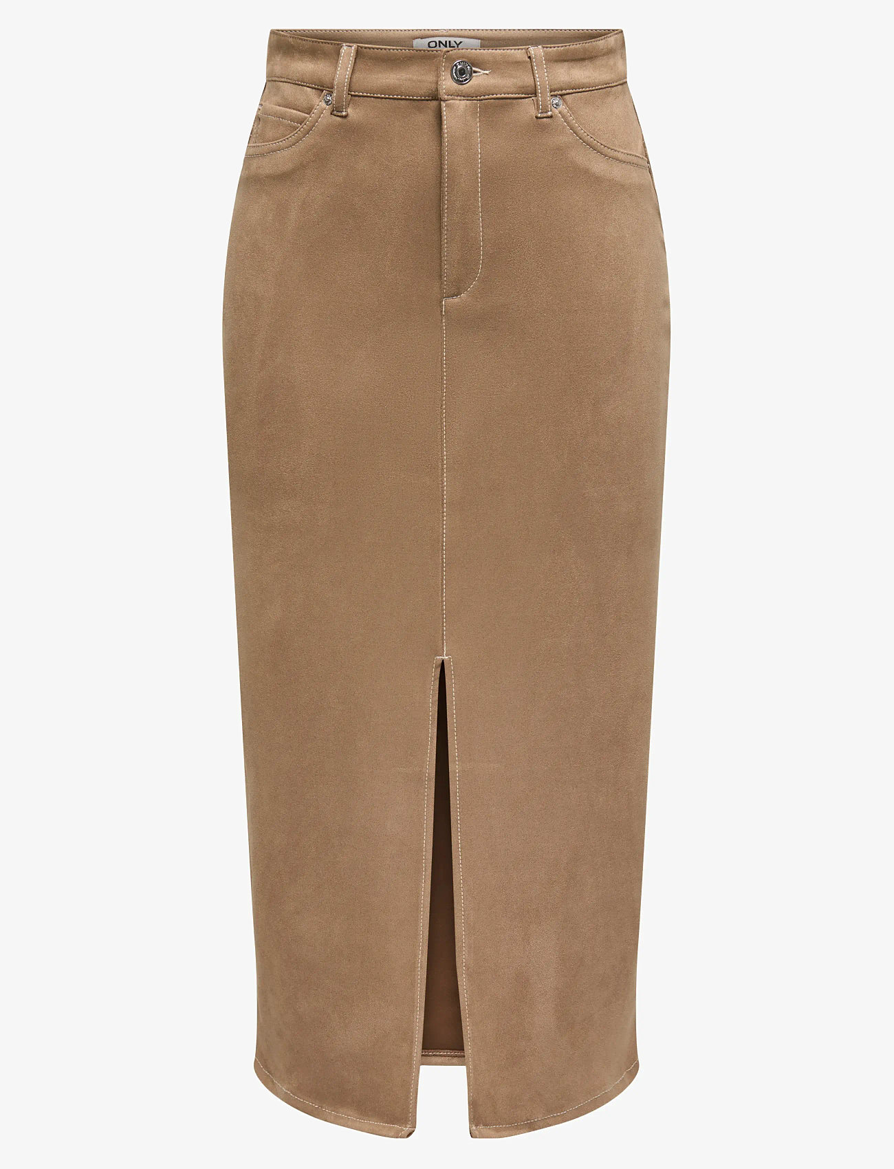 ONLY - ONLSTINA LIFE MW FAUX SUEDE SKIRT CC PNT - midi kjolar - cocoa crÉme - 1
