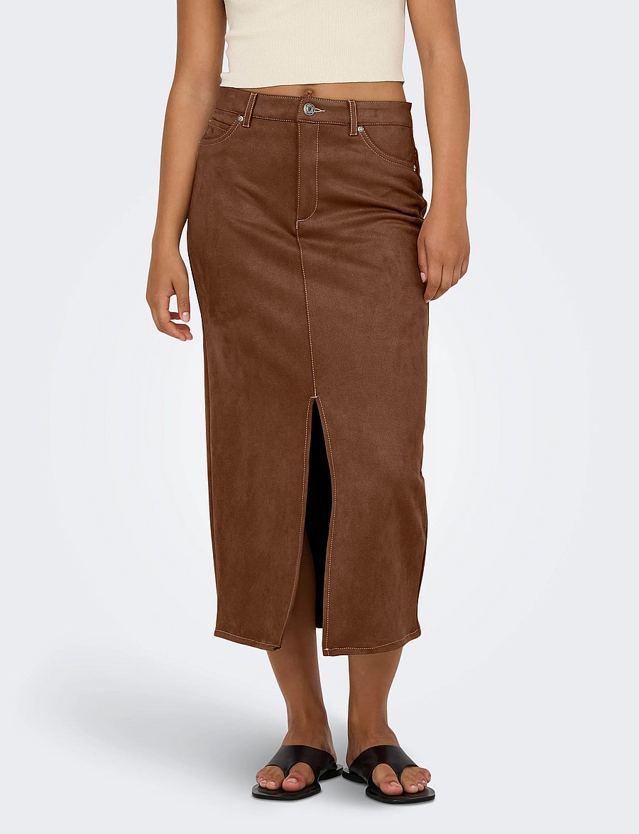 ONLY - ONLSTINA MW FAUX SUEDE SKIRT CC PNT - soft silt - 0