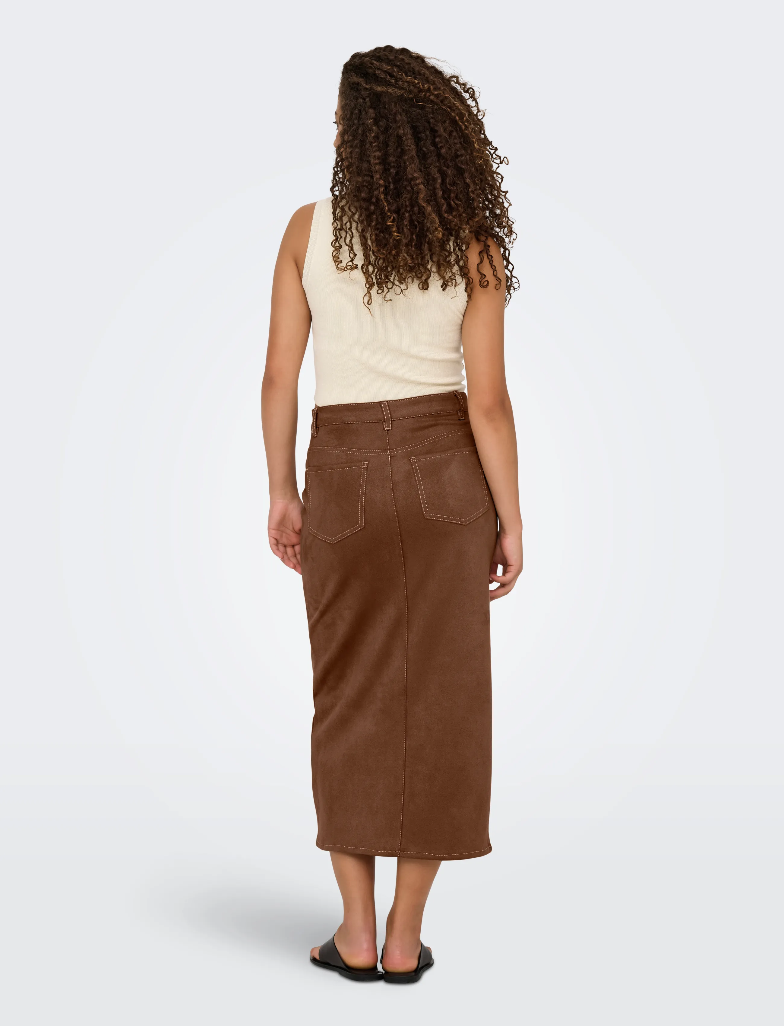 ONLY - ONLSTINA MW FAUX SUEDE SKIRT CC PNT - soft silt - 3