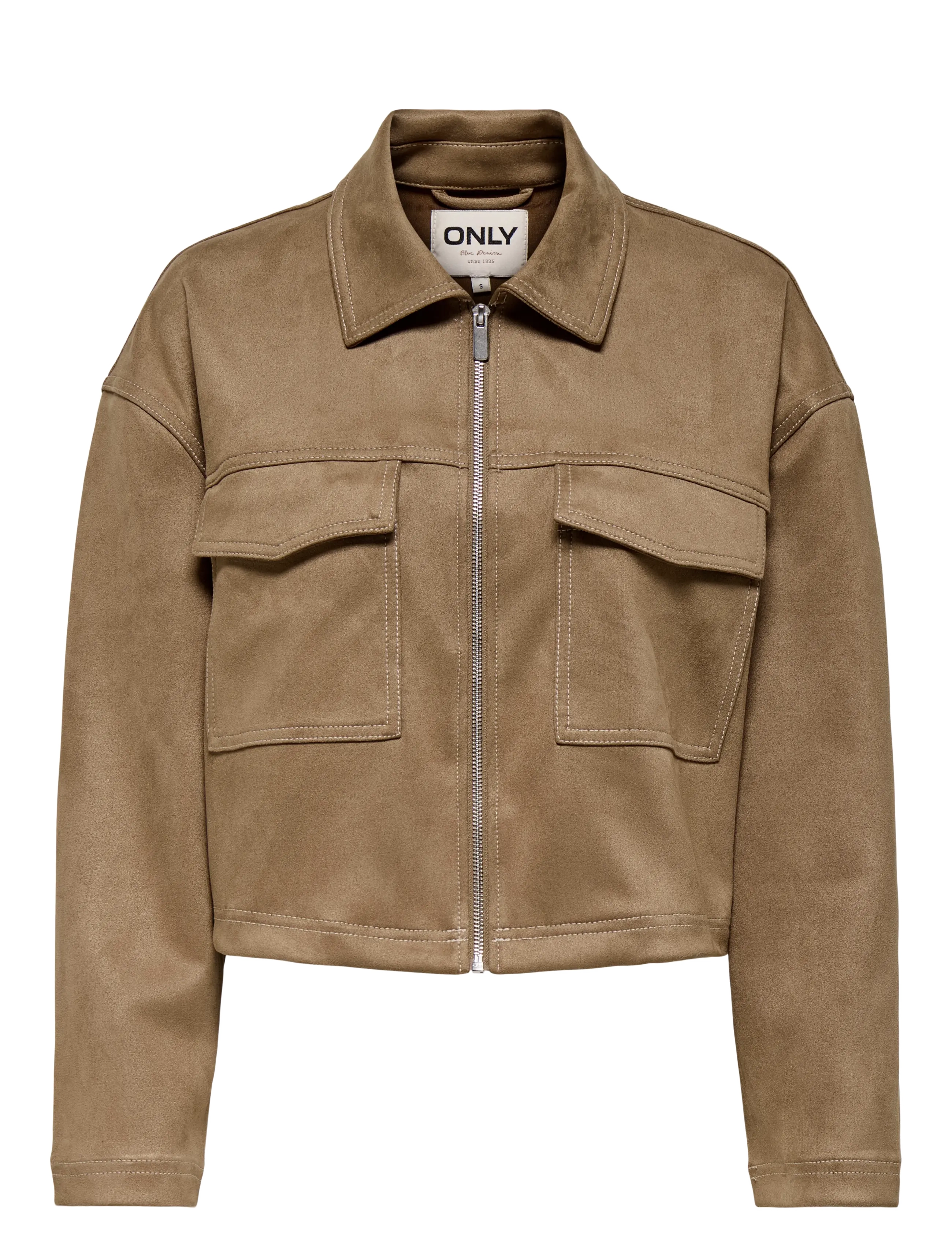 ONLY - ONLSTINA FAUX SUEDE JACKET PNT - cocoa crÉme - 1