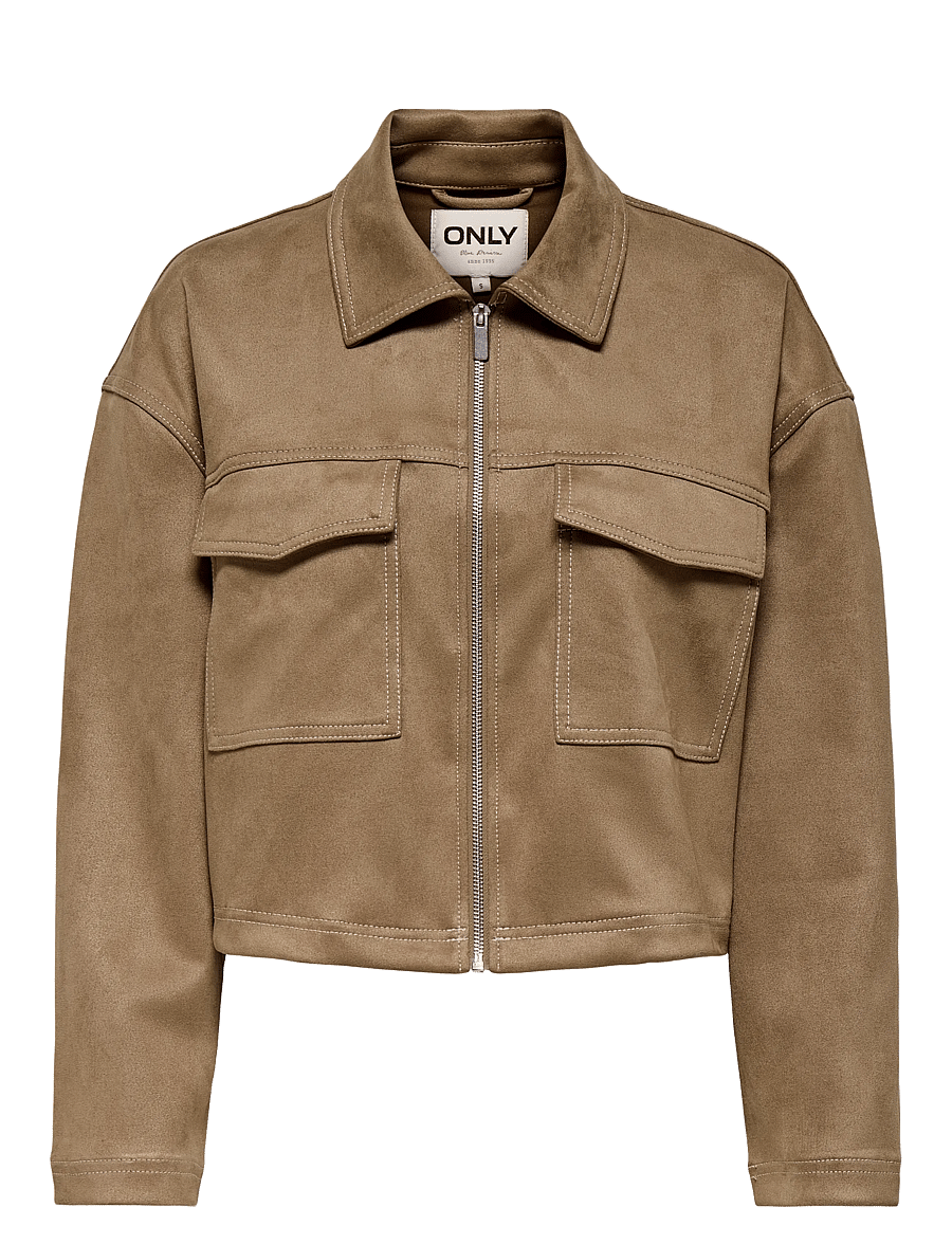 ONLY - ONLSTINA FAUX SUEDE JACKET PNT - cocoa crÉme - 1