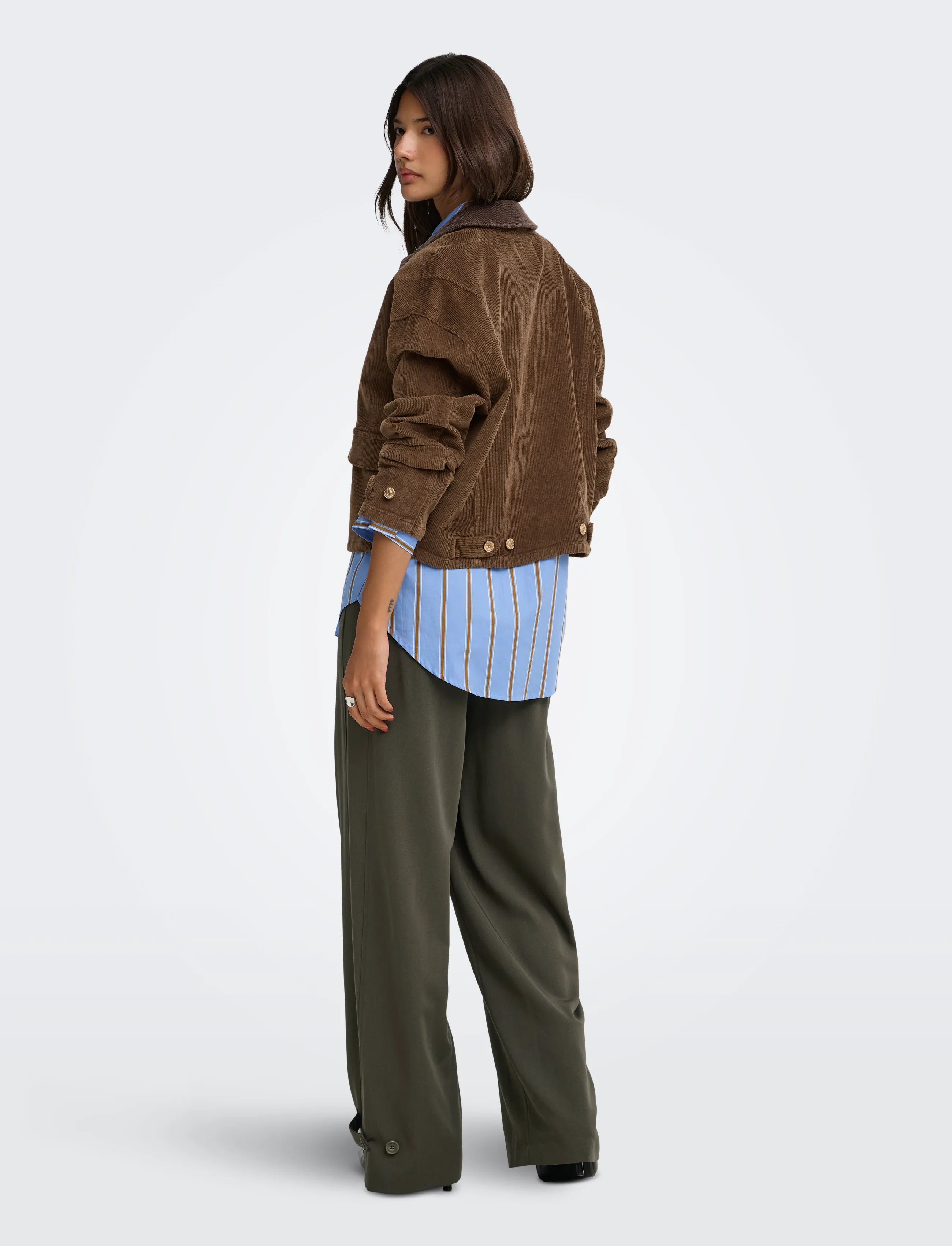 ONLY - ONLGLOBAL L/S CORD JACKET CC PNT - utility jackets - cub - 3