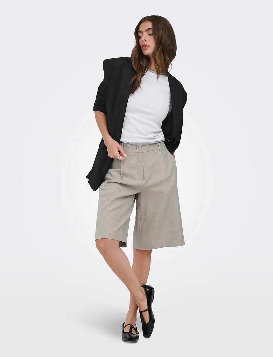 ONLY - ONLLINDA HW MEL LONG SHORTS TLR NOOS - fungi - 4