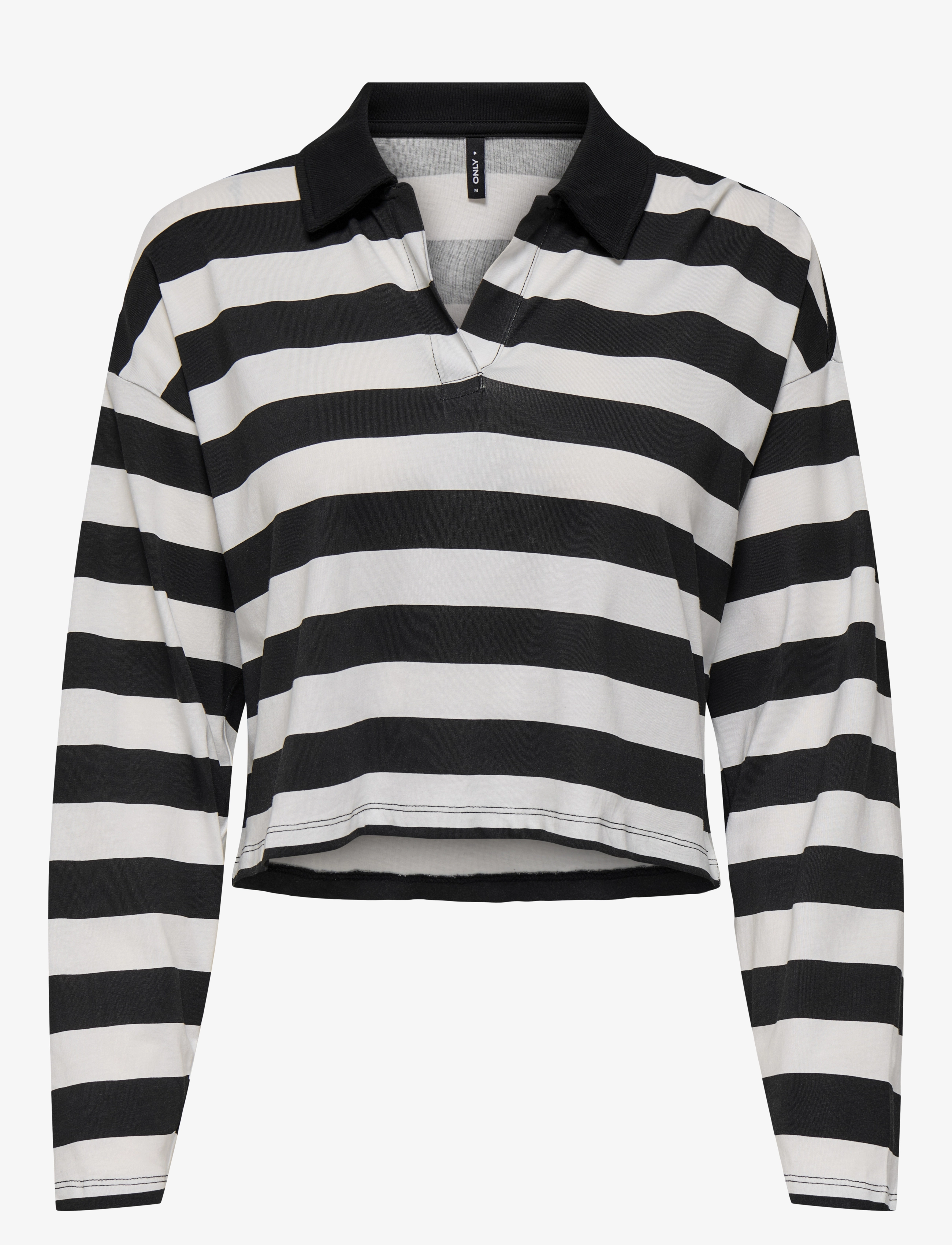 ONLY Onlmay Life L/S Boxy Polo Oberteil Cs Jrs Schwarz - S - Damen
