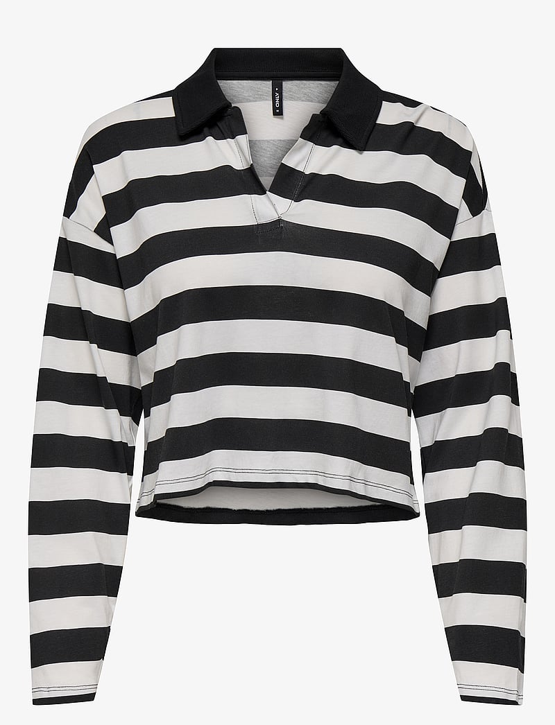 ONLY - ONLMAY LIFE L/S BOXY POLO TOP CS JRS - pikéer - black - 1