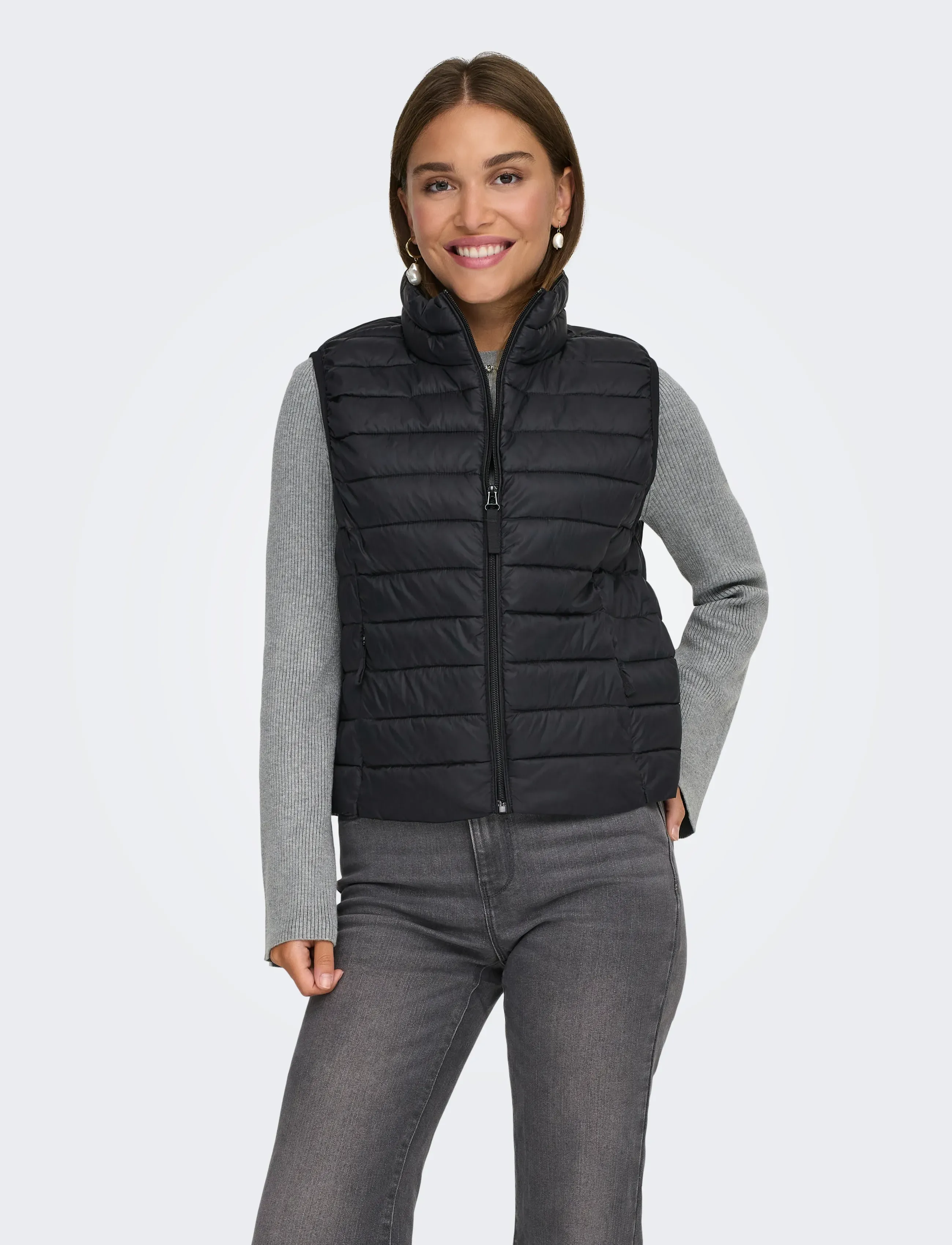 ONLY Onltahia Lw Quilted Waistcoat Otw Noos, XS, Westen, Schwarz - Frauen