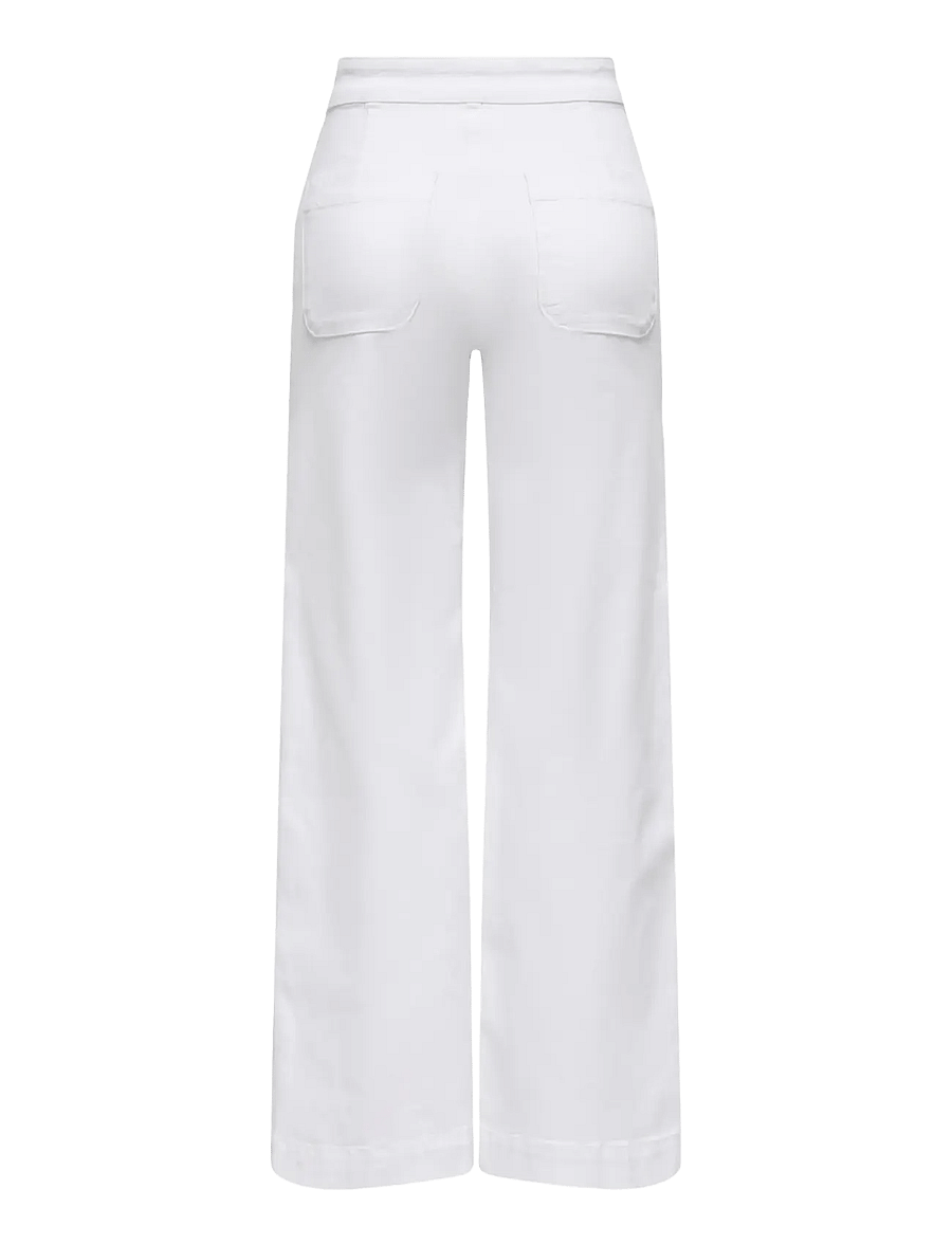 ONLY - ONLMADISON HW BUTTON WIDE DNM 730 NOOS - hosen mit weitem bein - white denim - 2