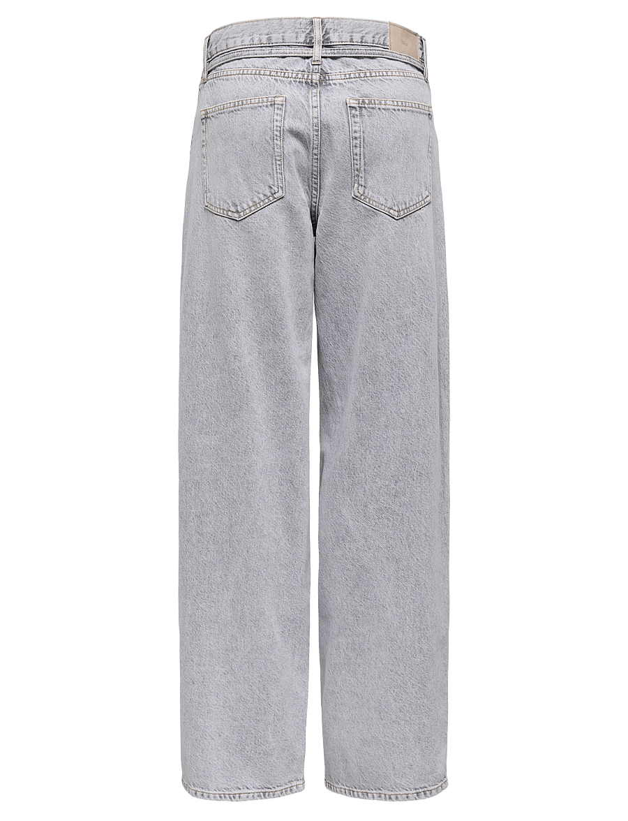 ONLY - ONLGIANNA MW STR JEANS LG BLEACH DOT - džinsa bikses ar taisnām starām - light grey denim - 1