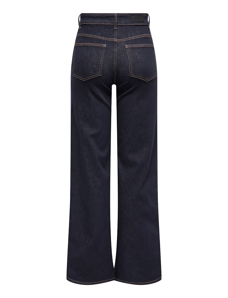 ONLY - ONLMADISON BLUSH HW WIDE DNM REA024 NOOS - hosen mit weitem bein - dark blue denim - 2