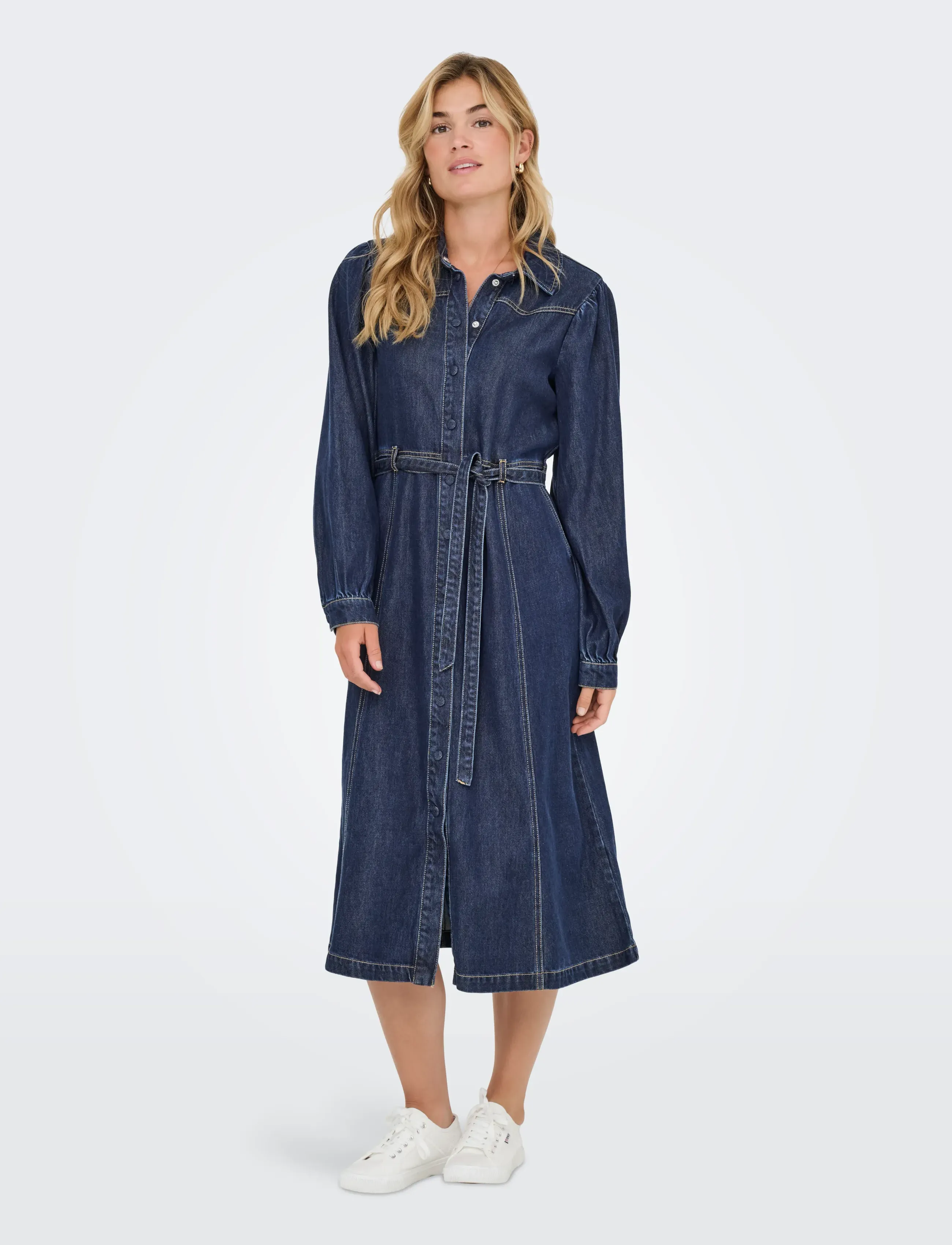 ONLY ONLJULIE LS DNM DRESS QYT - Kleider - DARK BLUE DENIM / navy