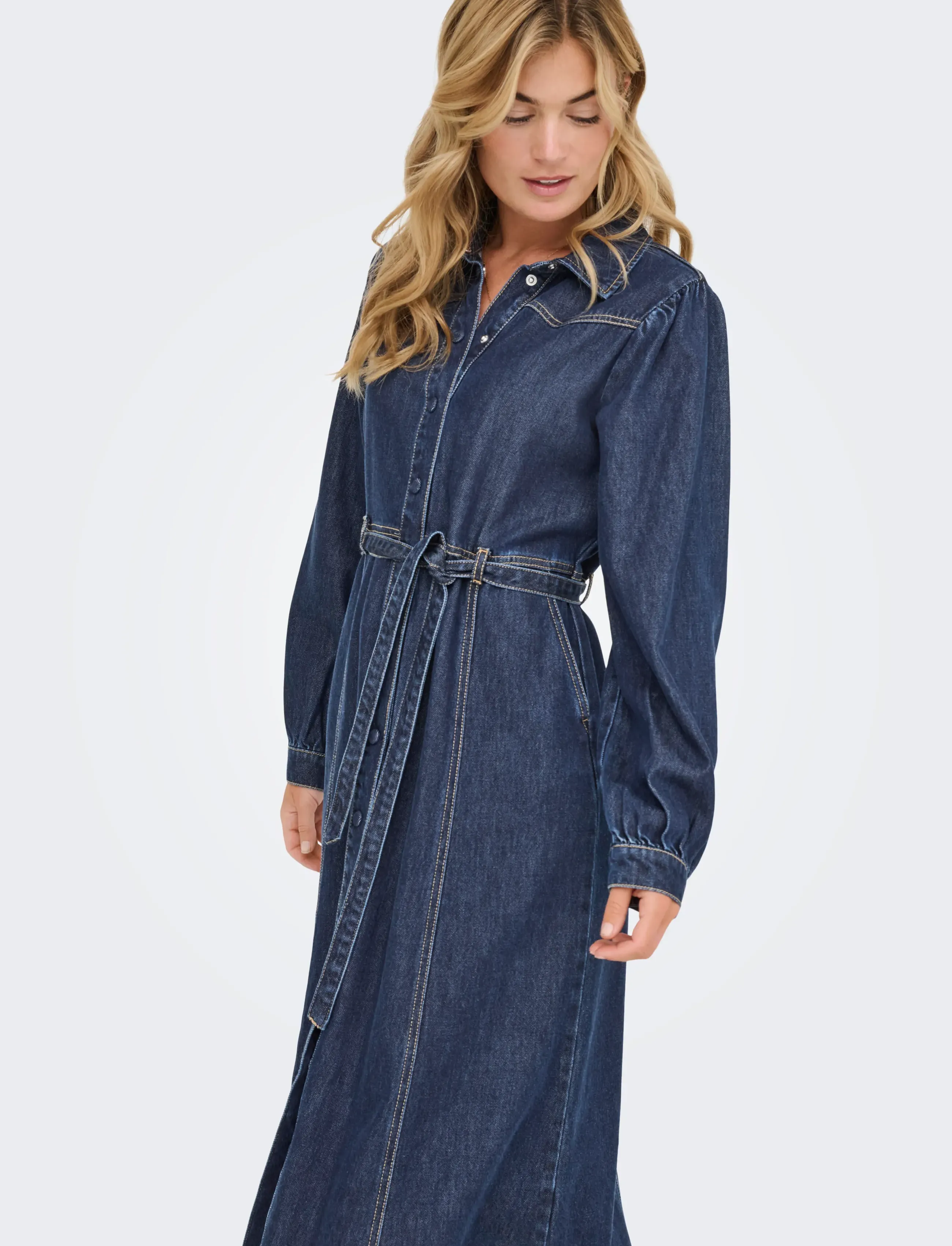 ONLY Onljulie Ls Dnm Dress Qyt skjortklänningar dam – bild 5