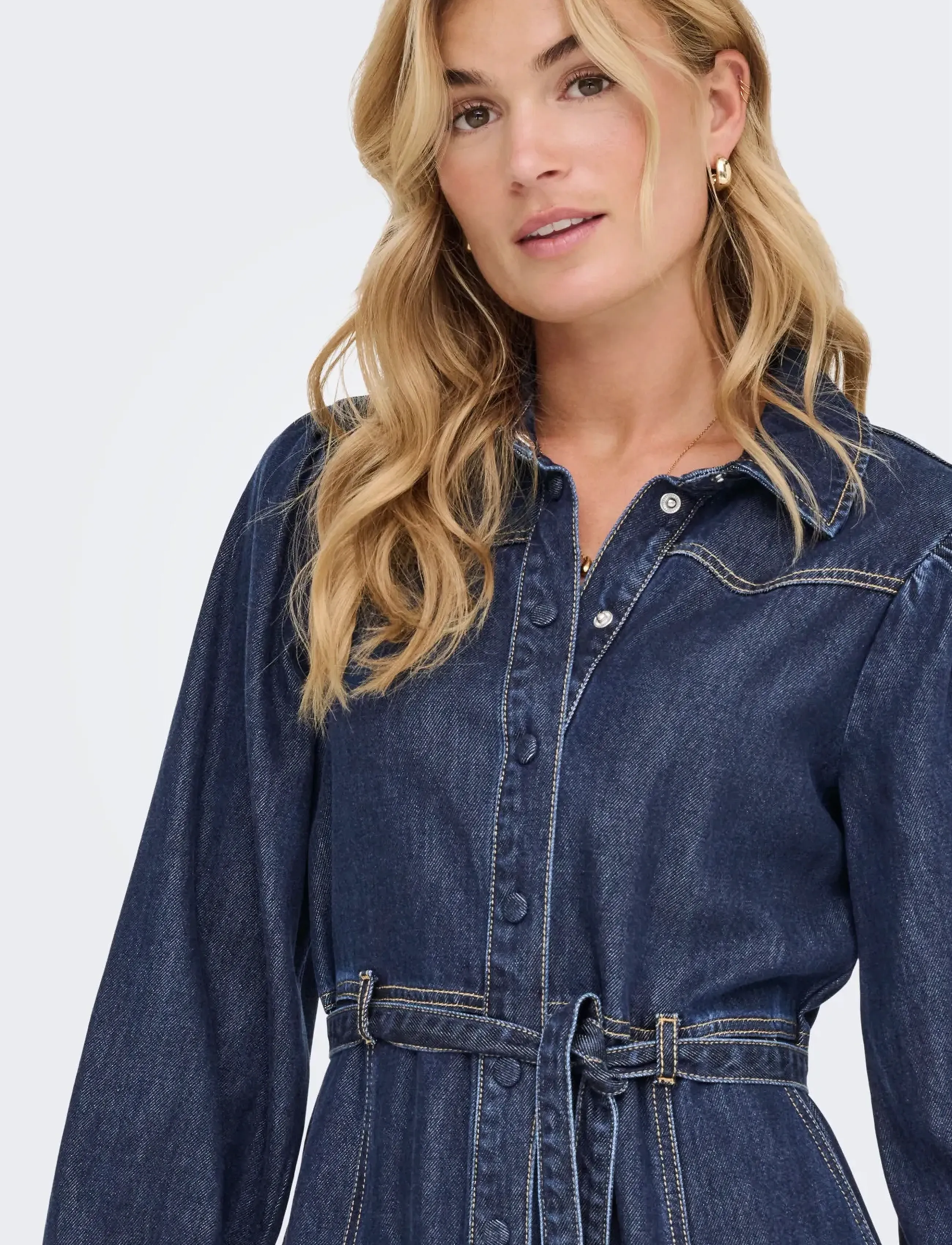 ONLY Onljulie Ls Dnm Dress Qyt skjortklänningar dam – bild 6