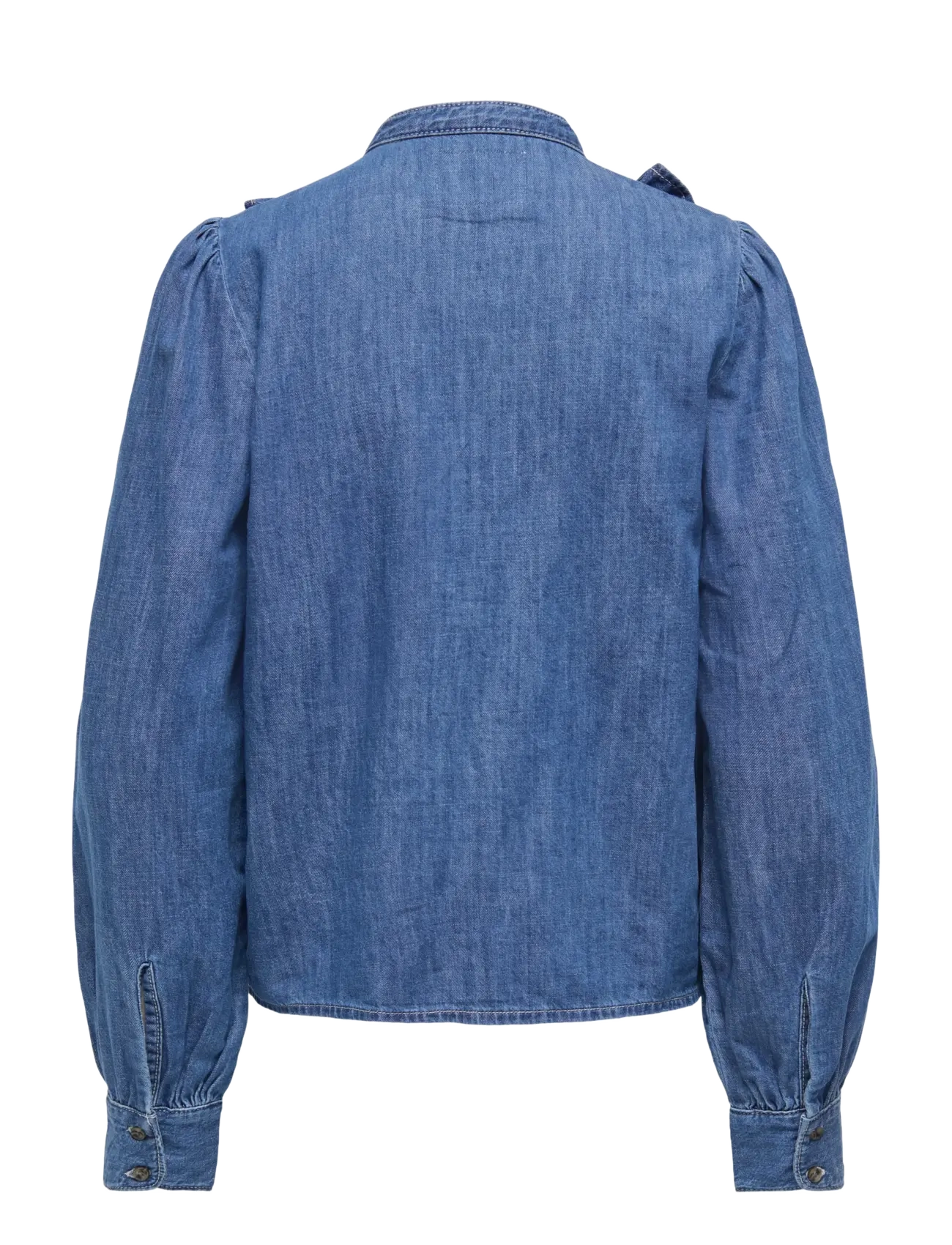 ONLY - ONLDASHA-SEVIGNY L/S FRILL SHIRT DNM AKM - jeanshemden - medium blue denim - 2