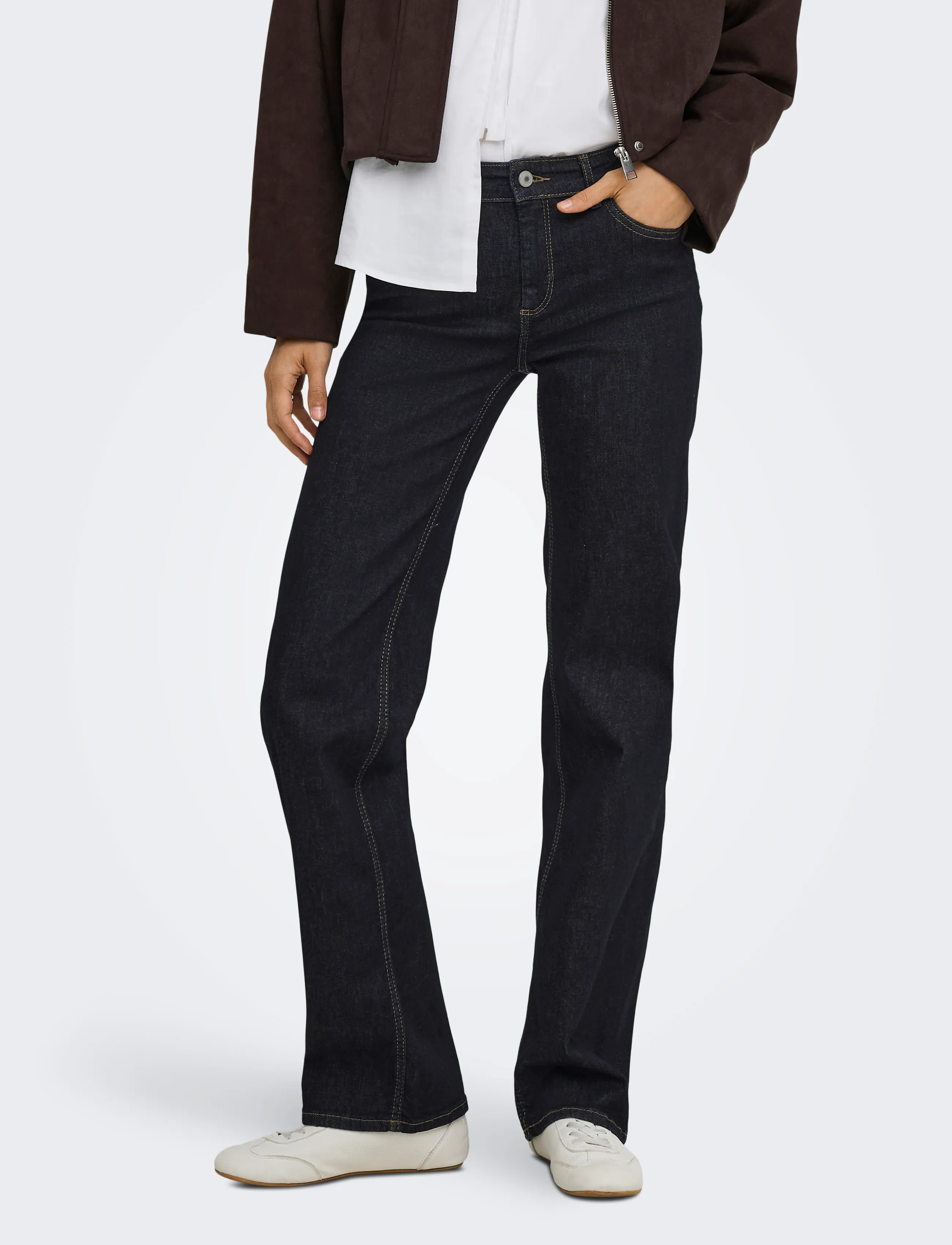 ONLY ONLBLUSH MID STRAIGHT DNM TAI774 NOOS - Gerade Jeans - DARK BLUE DENIM / navy