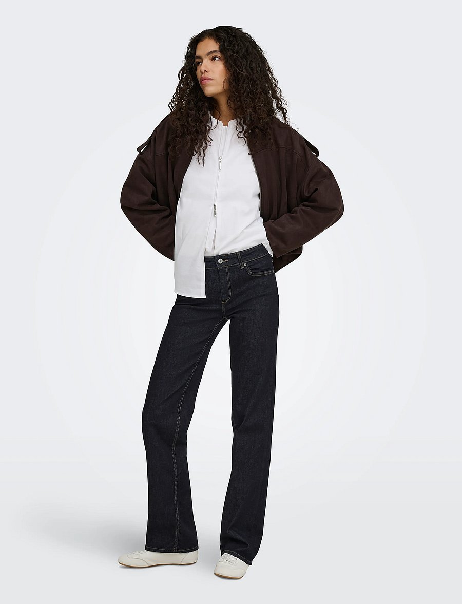 ONLY - ONLBLUSH MID STRAIGHT DNM TAI774 NOOS - gerade jeans - dark blue denim - 4