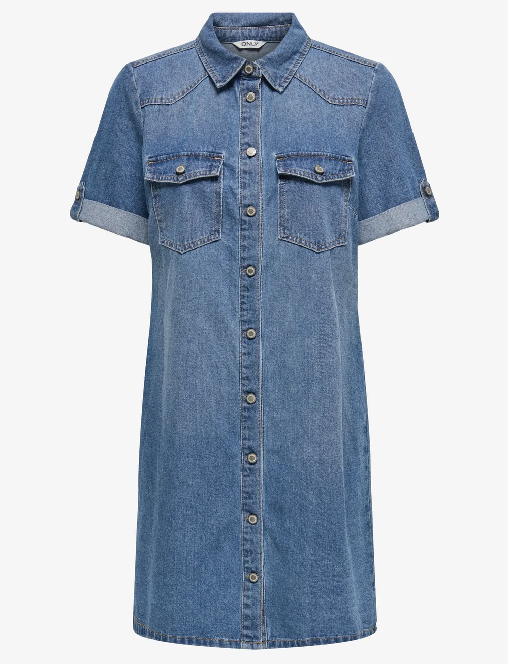 ONLY - ONLLISA S/S DNM DRESS GUA NOOS - skjortekjoler - medium blue denim - 0