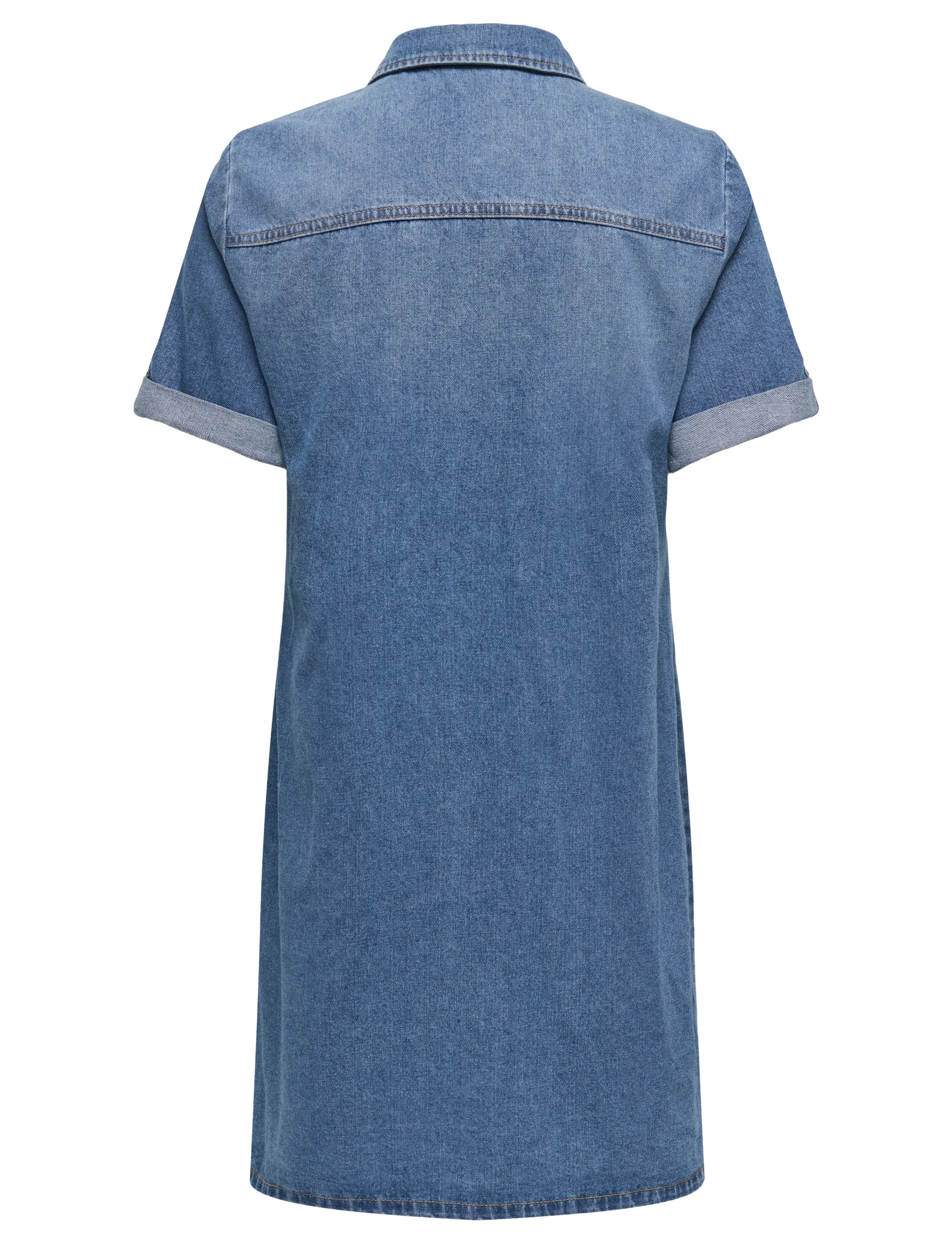 ONLY - ONLLISA S/S DNM DRESS GUA NOOS - skyrtukjólar - medium blue denim - 2