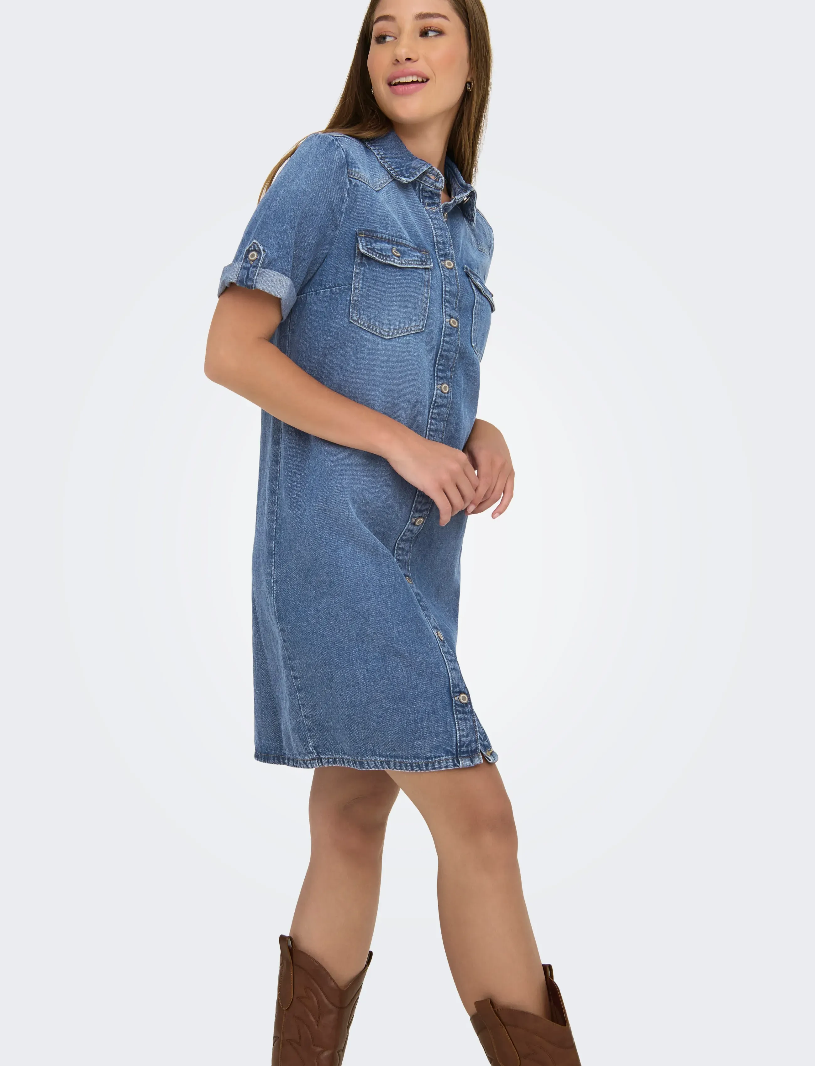 ONLY Onllisa S/S Dnm Dress Gua Noos skjortklänningar dam – bild 6