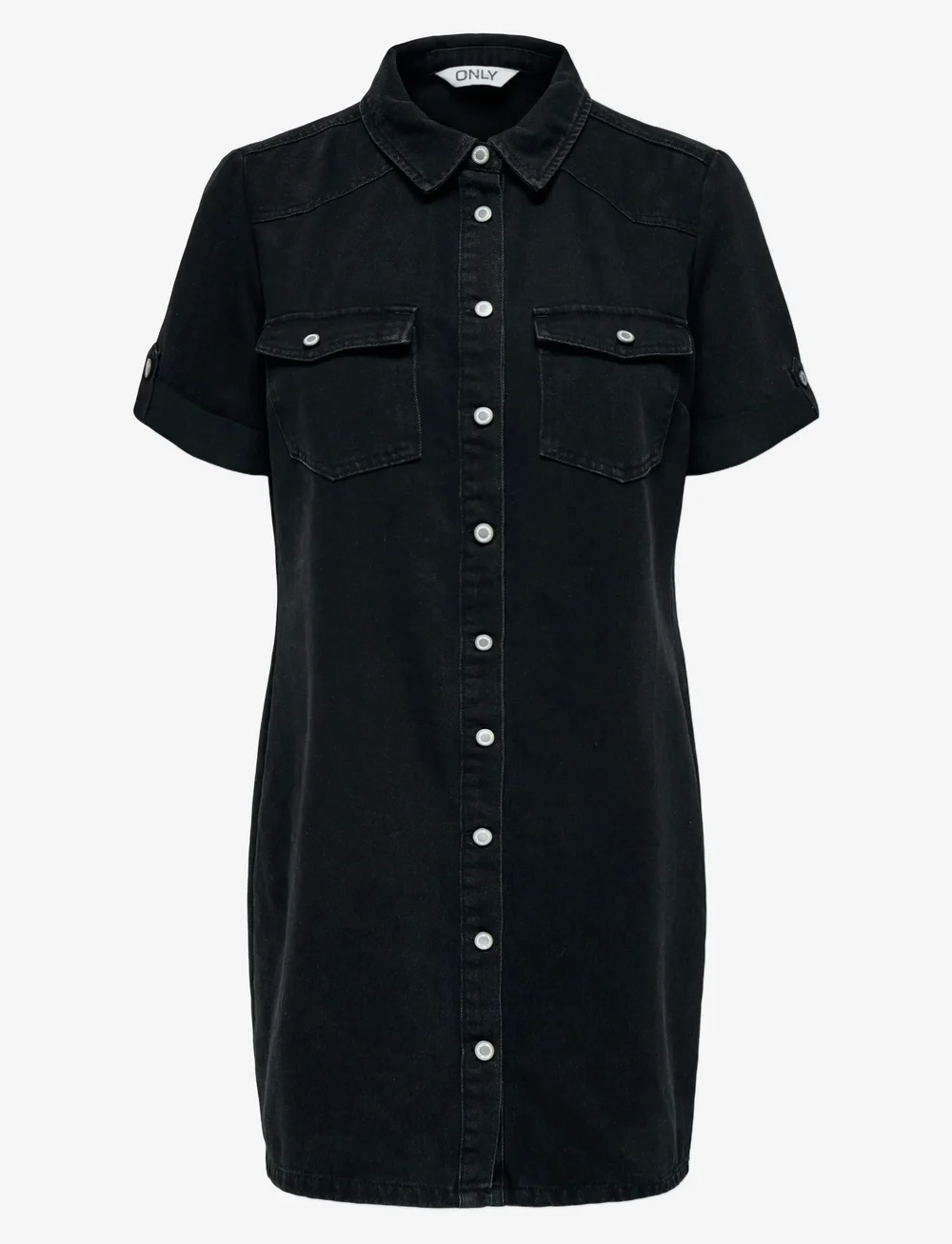 ONLY - ONLLISA S/S DNM DRESS GUA NOOS - shirt dresses - washed black - 1