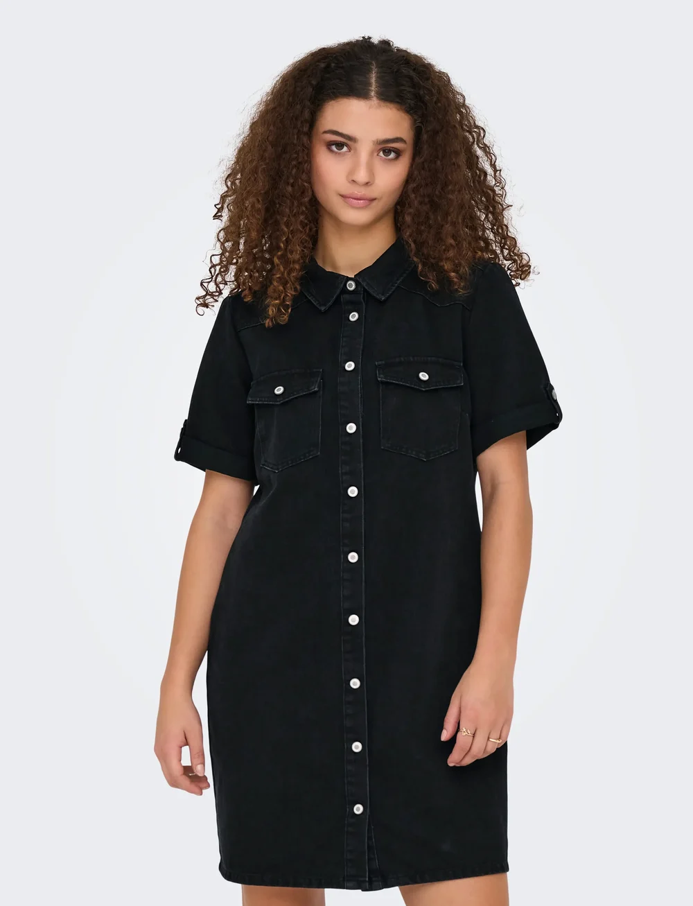 ONLY - ONLLISA S/S DNM DRESS GUA NOOS - shirt dresses - washed black - 0