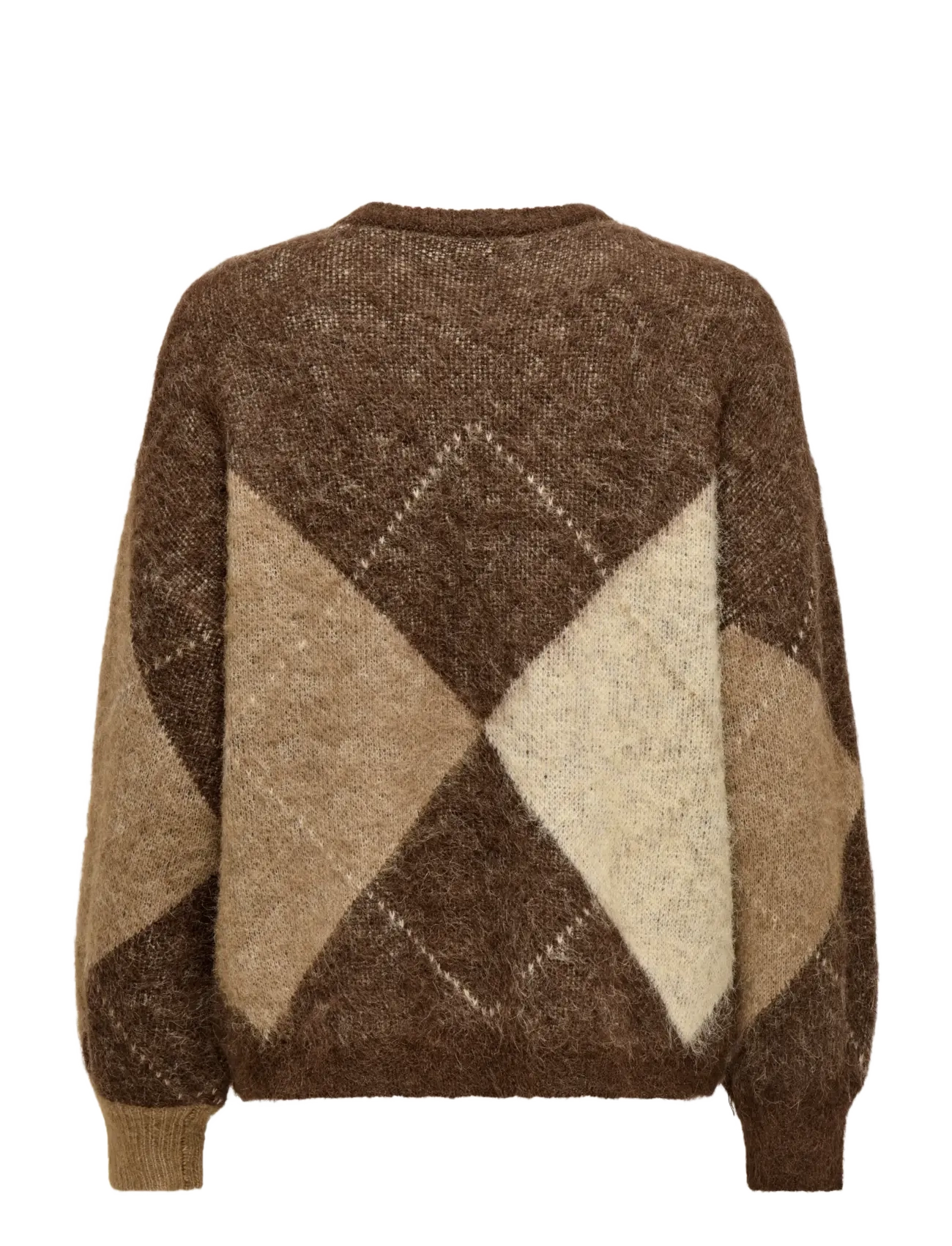 ONLY - ONLNOEME LIFE LS JQ O-NECK NOOS KNT - stickade tröjor - chestnut - 2