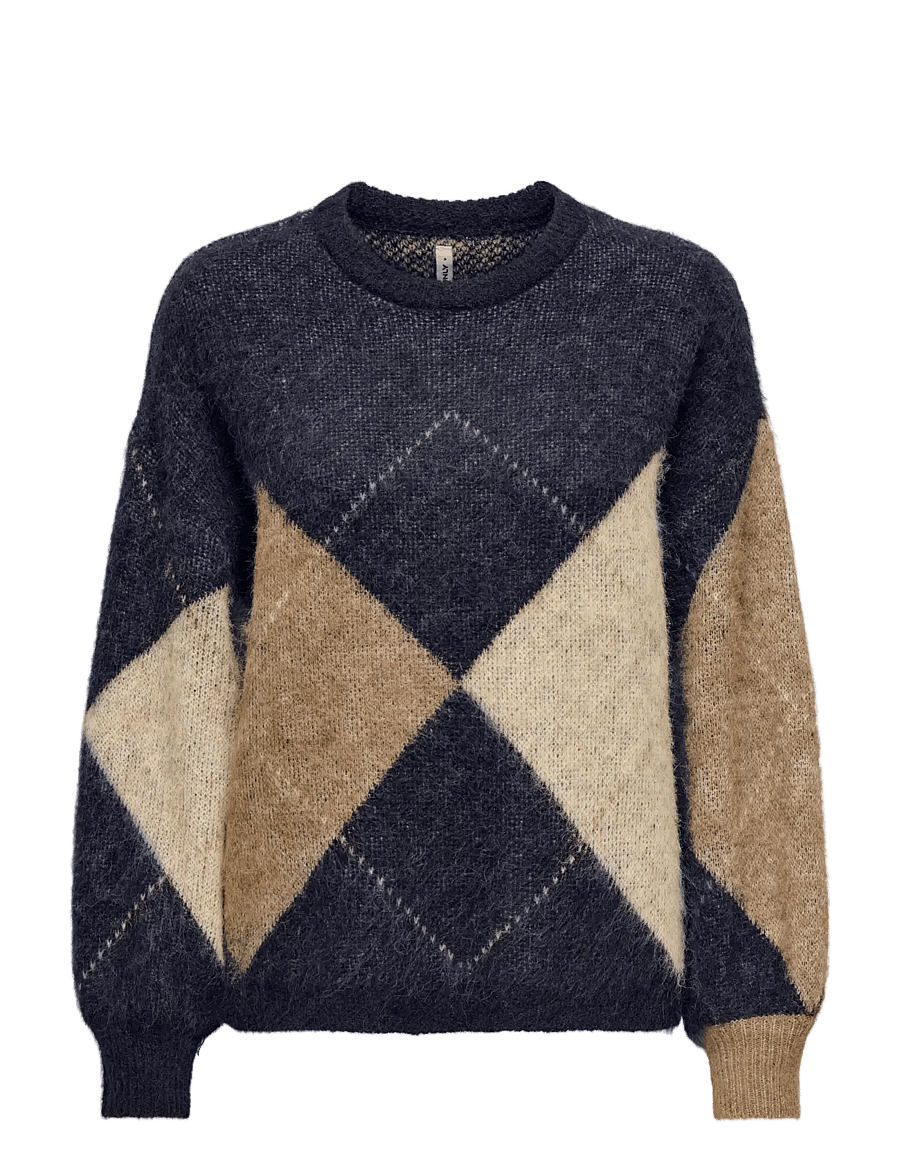 ONLY - ONLNOEME LIFE LS JQ O-NECK NOOS KNT - striktrøjer - night sky - 0