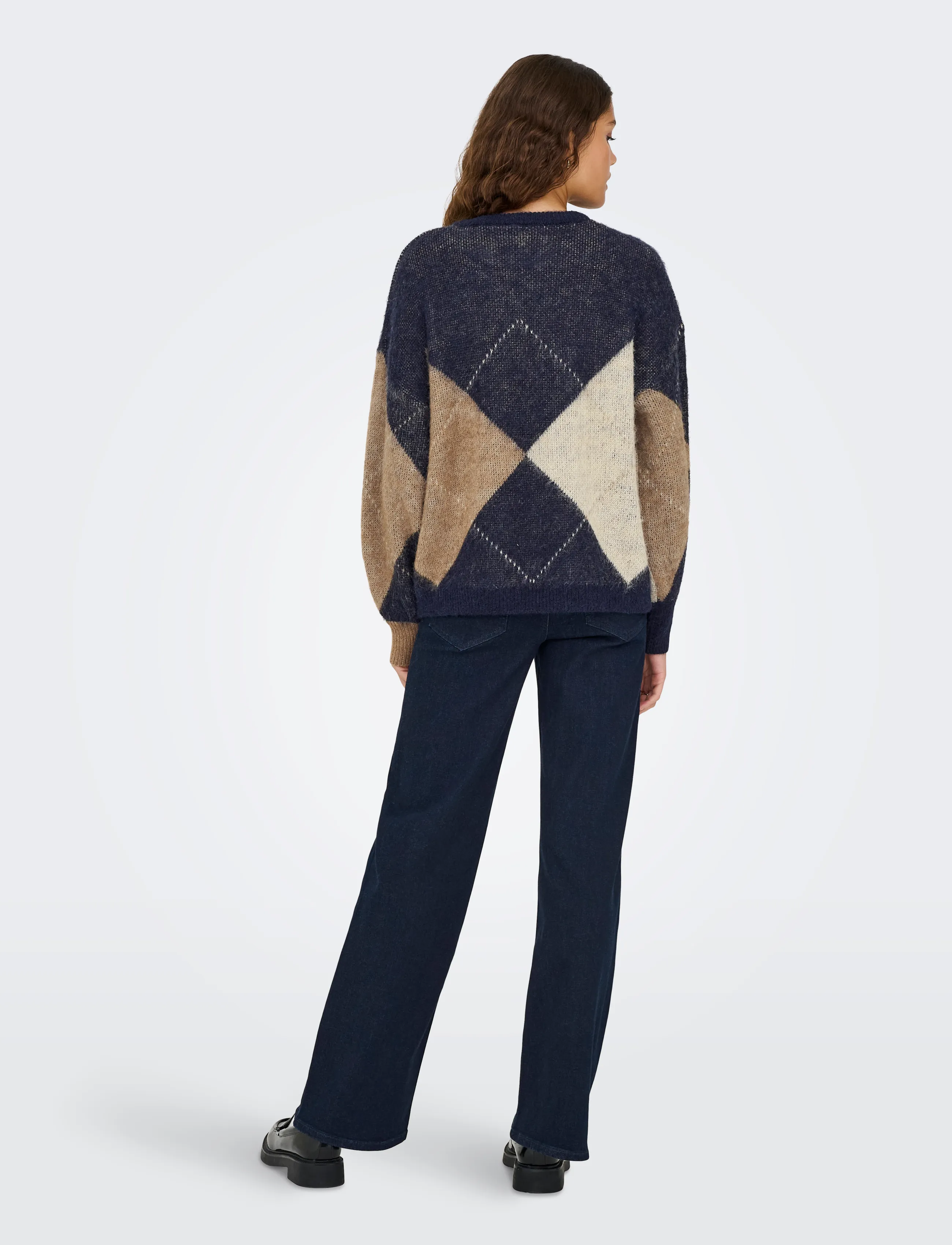 ONLY - ONLNOEME LIFE LS JQ O-NECK NOOS KNT - jumpers - night sky - 2