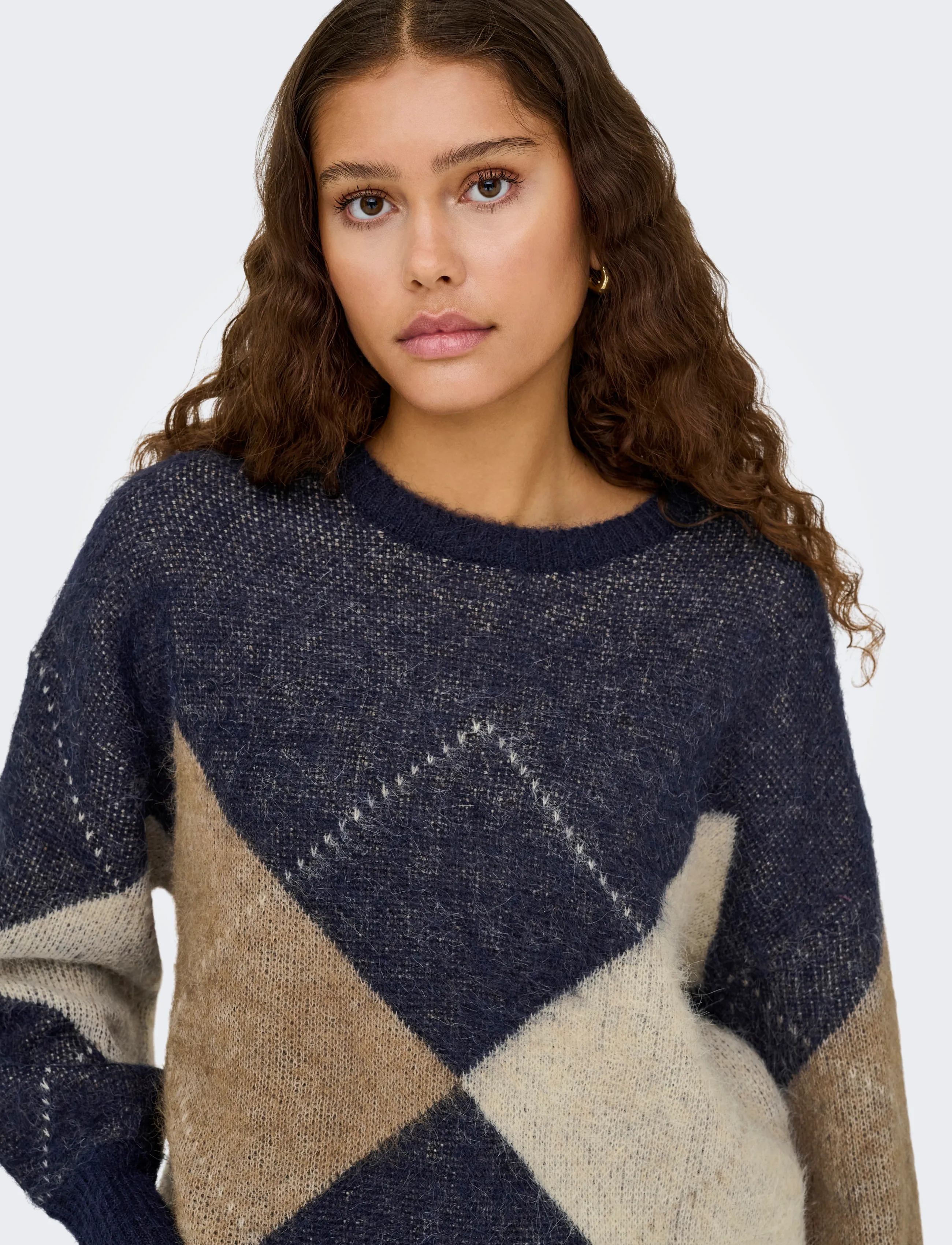 ONLY - ONLNOEME LIFE LS JQ O-NECK NOOS KNT - jumpers - night sky - 4
