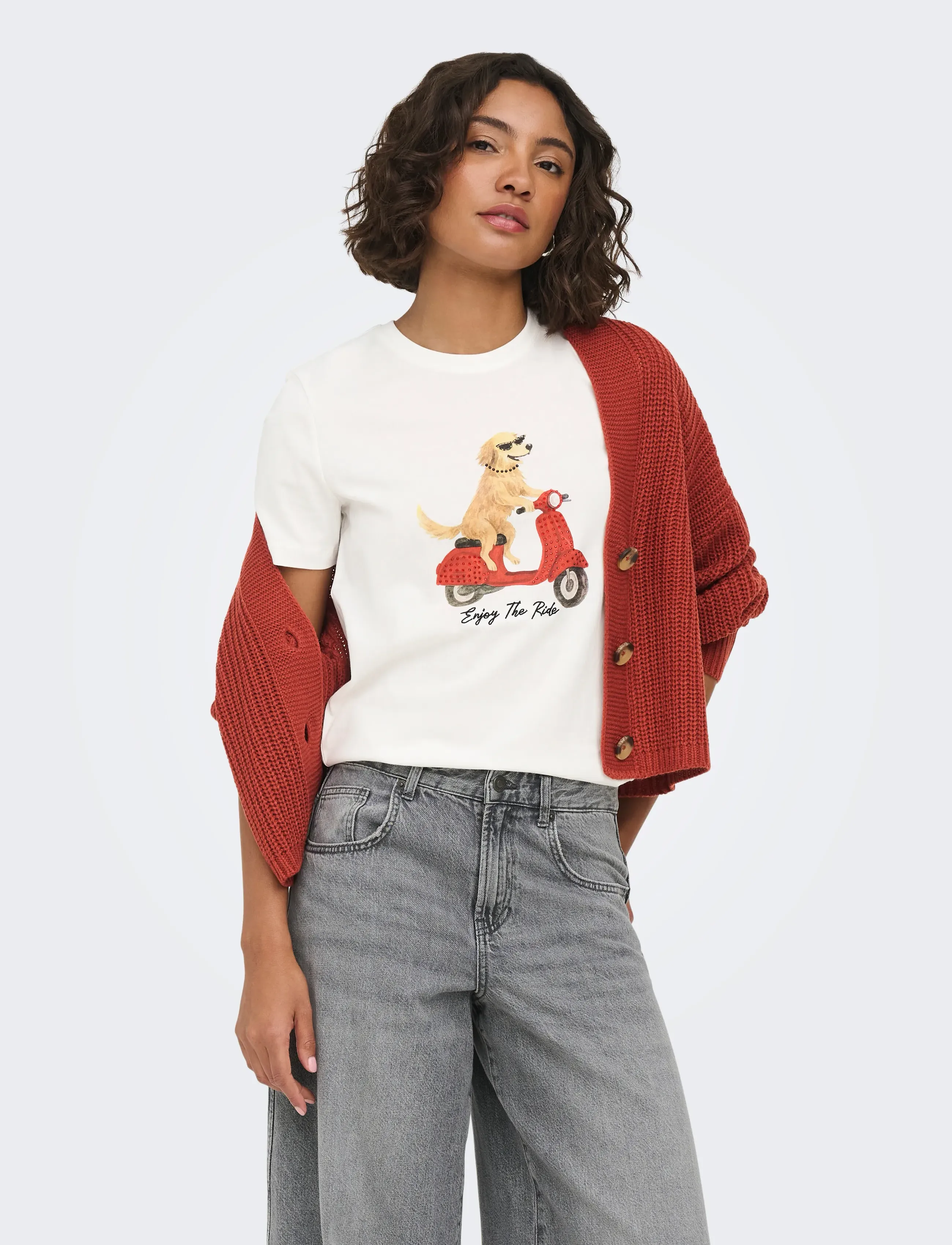ONLY Onlbaria Reg S/S Top Box Jrs, M, White, T-Shirts & Toppe > Kortærmede, Dame