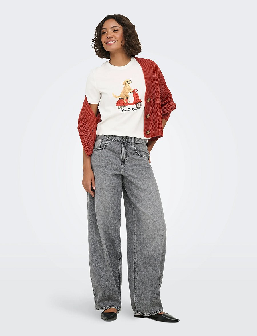 ONLY - ONLBARIA REG S/S TOP BOX JRS - cloud dancer - 4