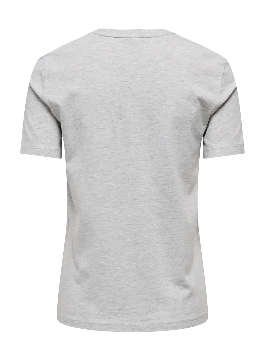 ONLY - ONLBARIA REG S/S TOP BOX JRS - t-shirts - light grey melange - 2